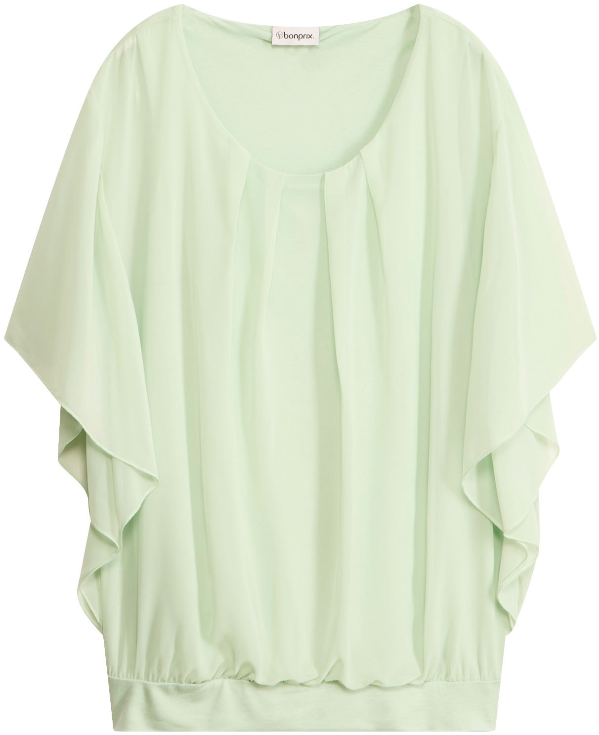 bonprix Chiffonbluse »Chiffonbluse mit Untertop« Oversize-Passform, für festliche Anlässe, mit elastischem Bund
