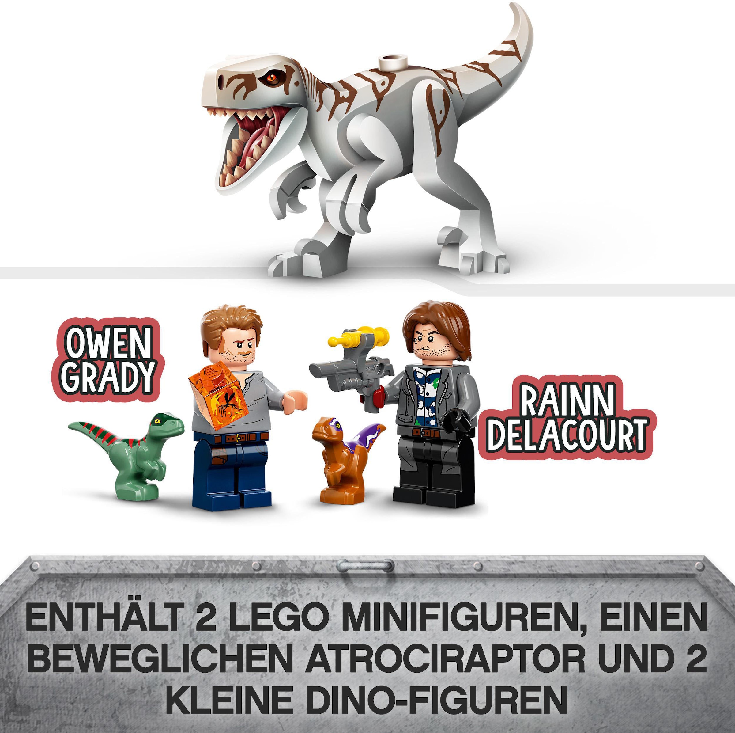LEGO® Konstruktionsspielsteine »Atrociraptor: Motorradverfolgungsjagd (76945), LEGO® Jurassic World«, (169 St.), Made in Europe