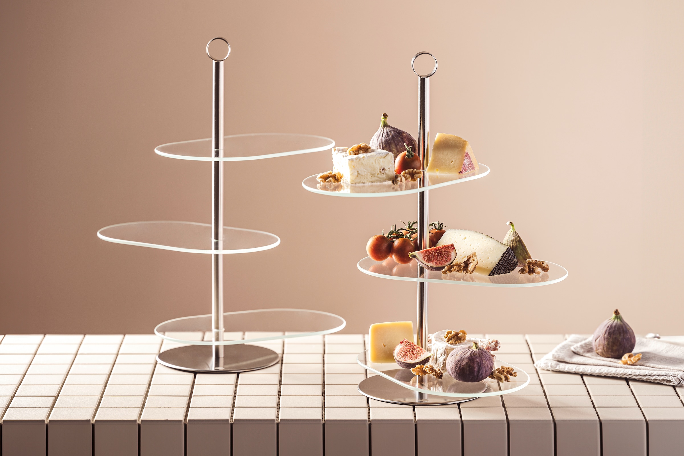 LEONARDO Etagere »CENA, 3 stufig - Höhe 39 cm, asymetrisch« Servieretagere mehrstöckig, zum Servieren und Präsentieren