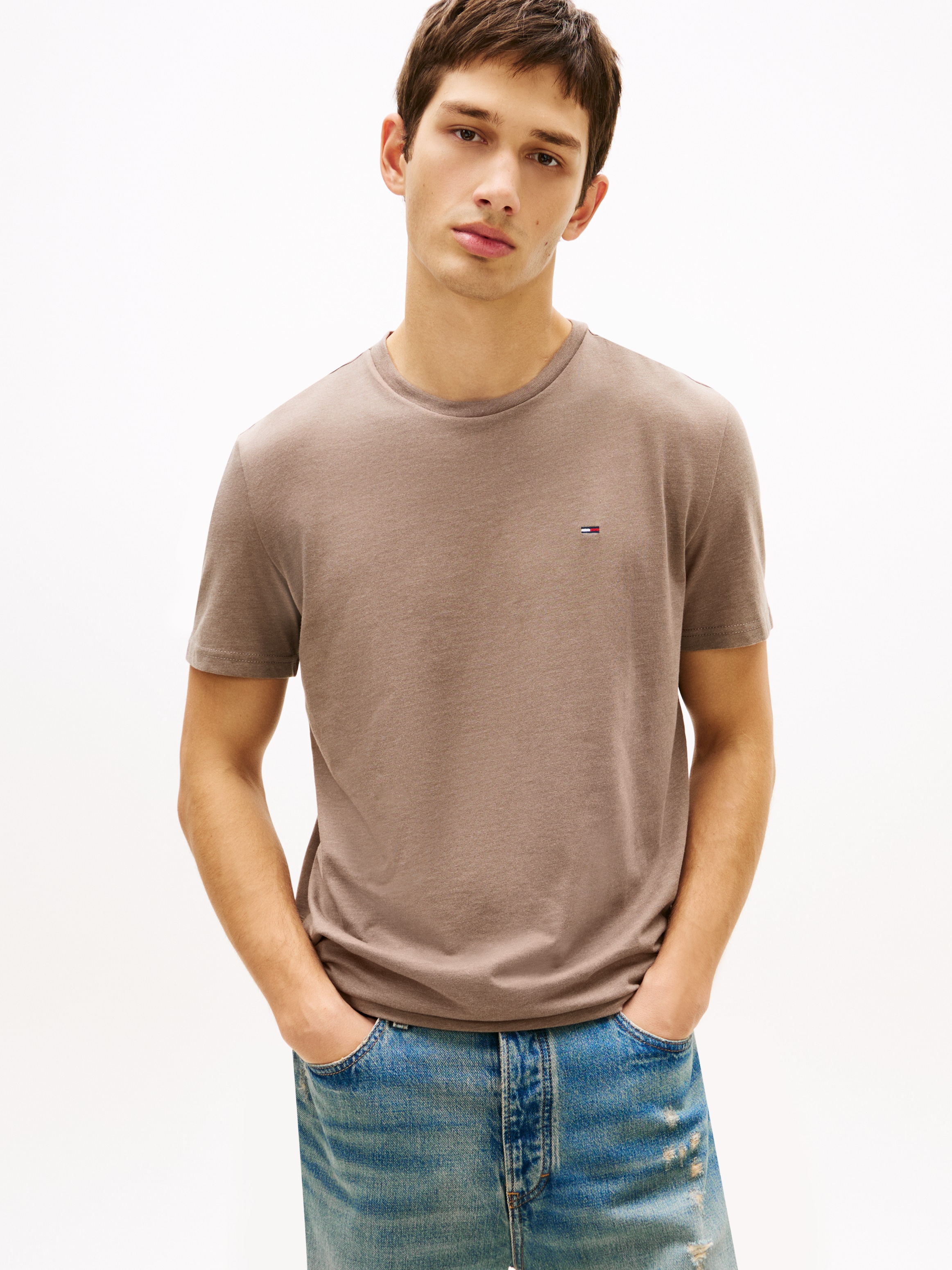 Tommy Jeans T-Shirt »TJM XSLIM JASPE HTR TEE EXT« Mit Rundhalsausschnitt