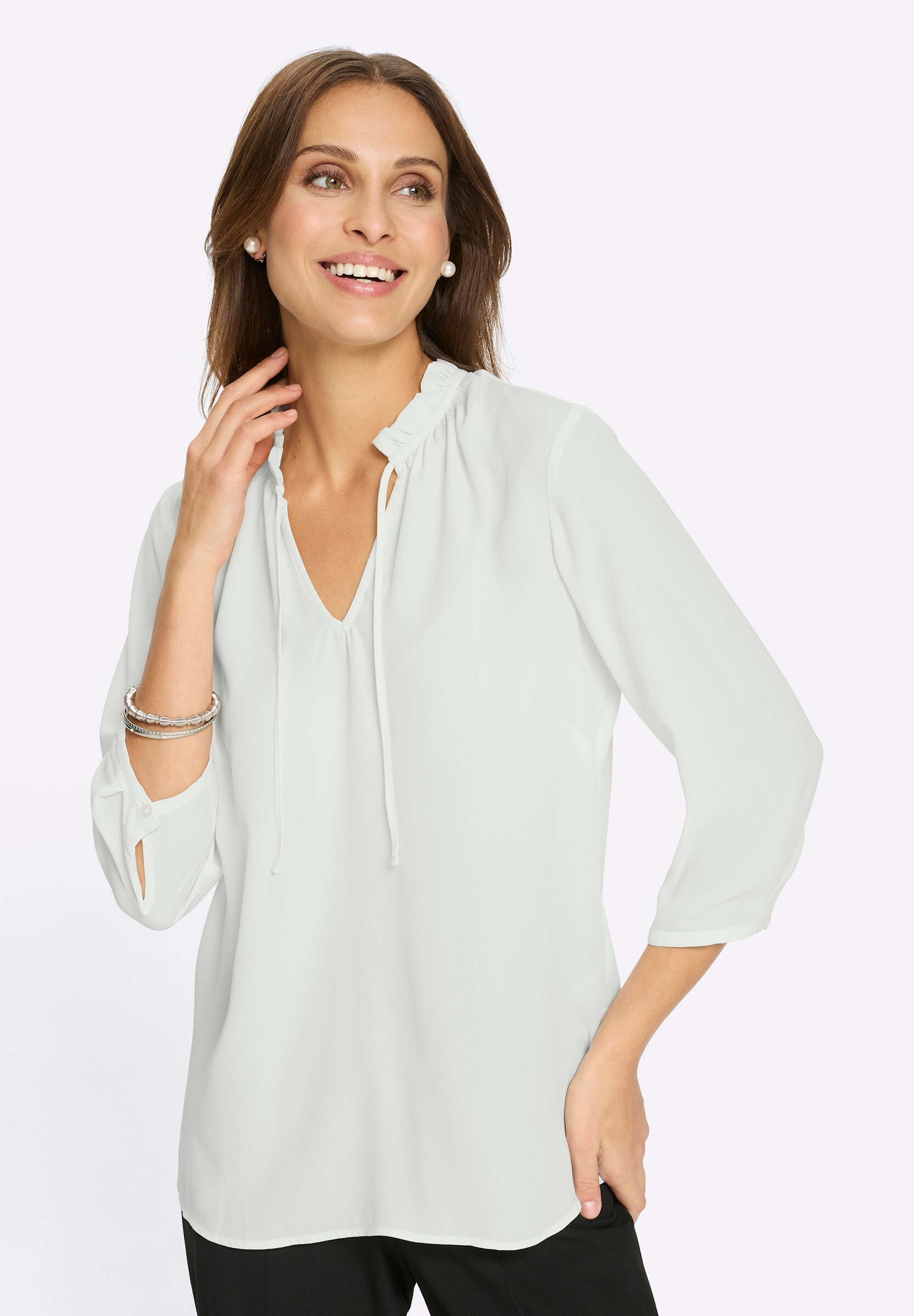 Witt Rüschenbluse »Rüschenbluse Rüschenbluse mit Stehkragen«