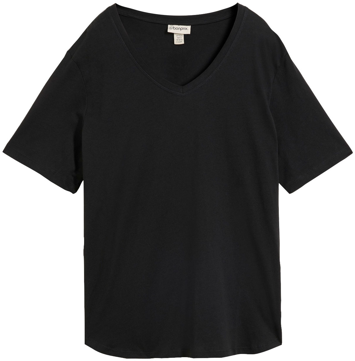 bonprix T-Shirt Oversize-Passform, Halbarm, mit tollem Knopfdetail