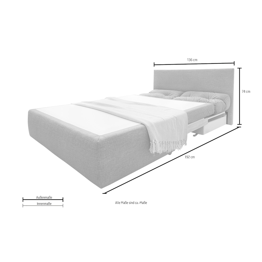 Jockenhöfer Gruppe Schlafsofa »Torben«, Platzsparendes Sofa mit Gästebettfunktion und Stauraum