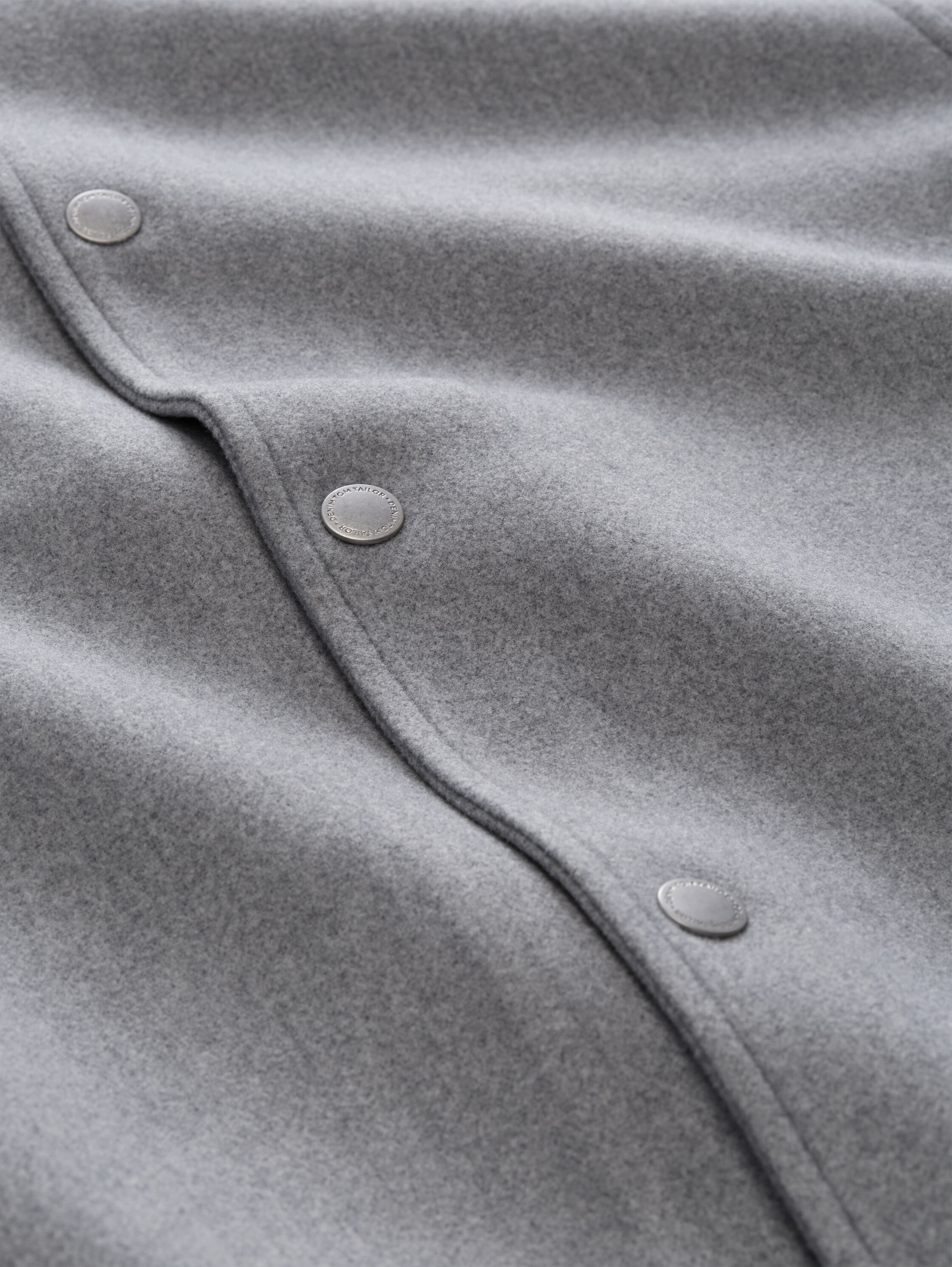 TOM TAILOR Denim Wolljacke ohne Kapuze mit Druckknöpfen und Eingrifftaschen