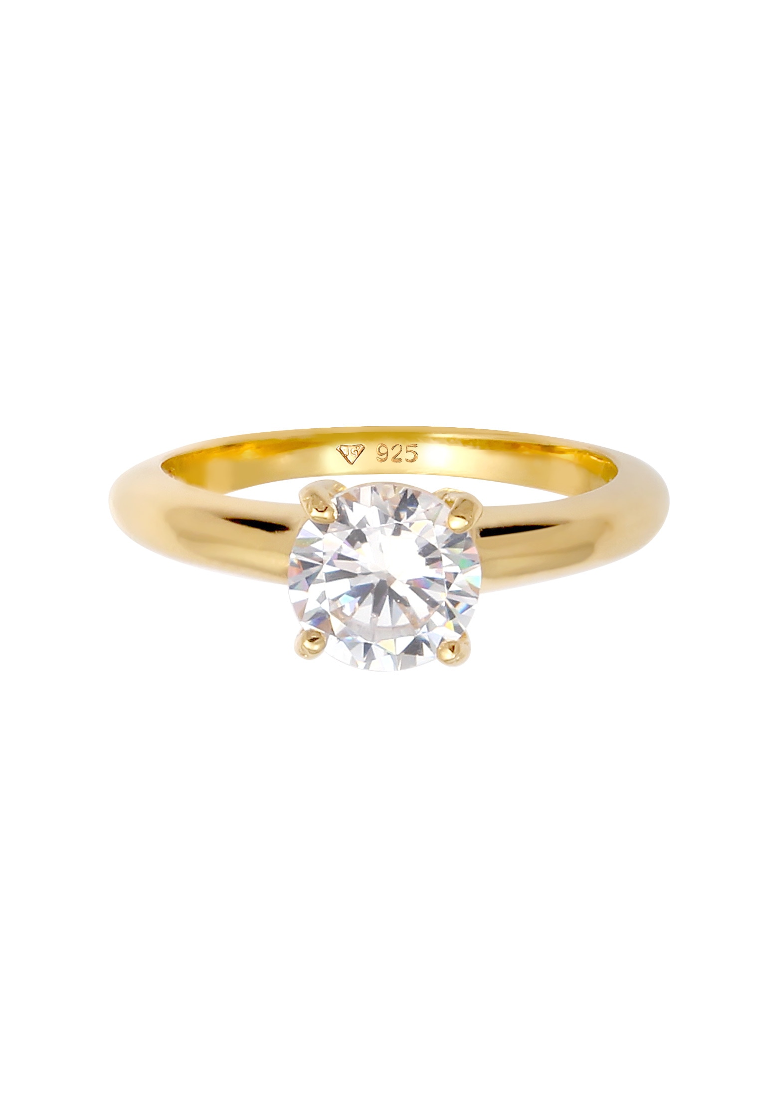 Elli Silberring »Ring Solitär Klassisch Zirkonia Verlobung 925 Silber«