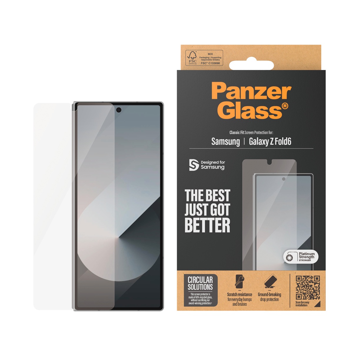 SAFE by PanzerGlass Displayschutzglas »Classic Fit Screen Protector«, für Samsung Galaxy Z Fold6, Displayschutzfolie, Schutzfolie, Bildschirmschutz, kratz- & stoßfest