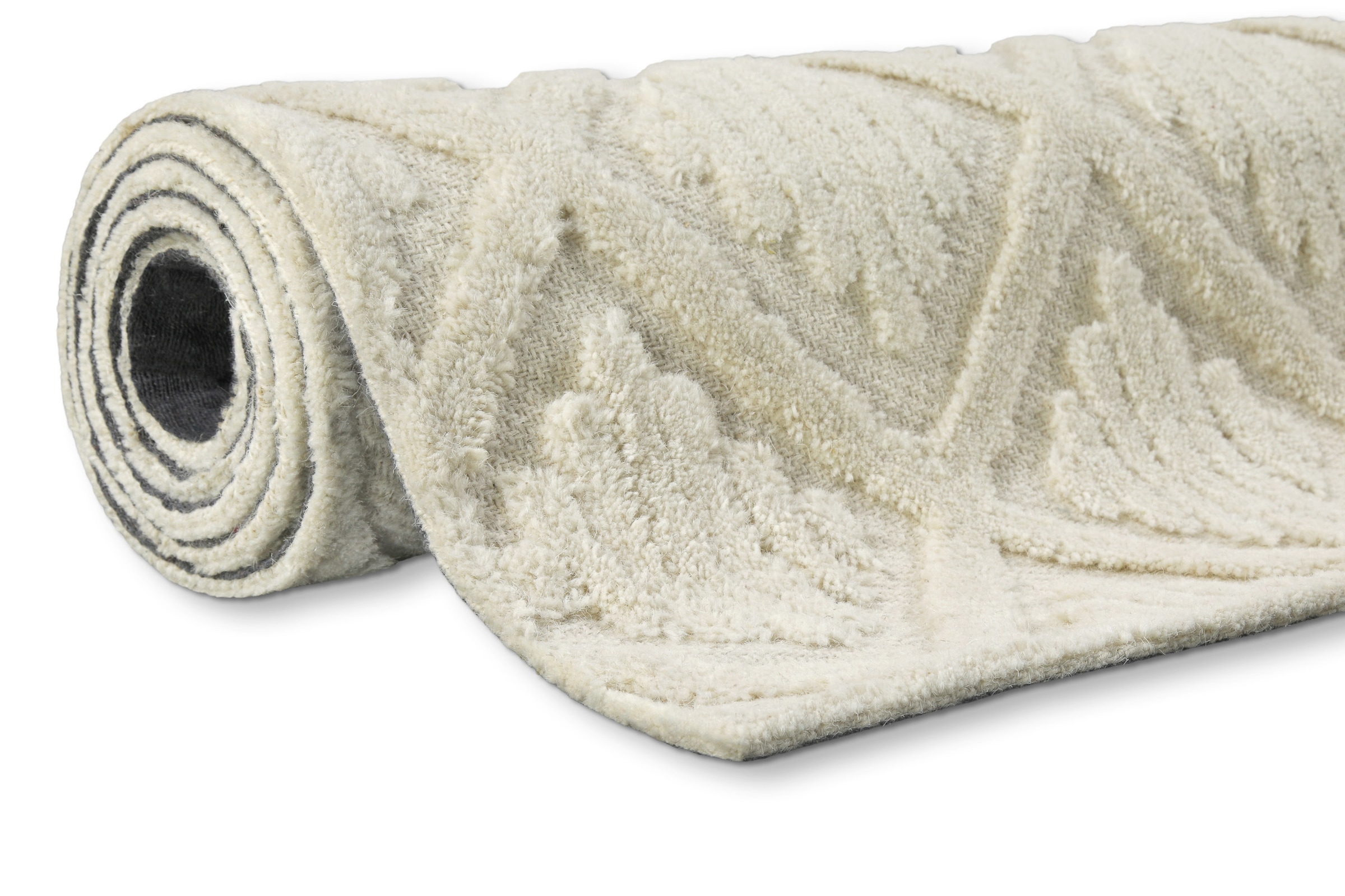 Wecon home Wollteppich »Hamptons SEVENTEEN«, rechteckig, 10 mm Höhe, Läufer, Schurwolle, Kurzflor, Wohnzimmer, Schlafzimmer, elegant, Raute