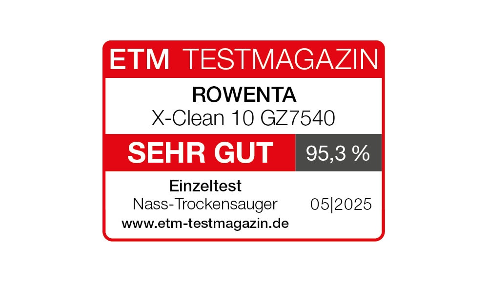 Rowenta Nass-Trocken-Sauger »X-Clean 10, Saugen und Wischen, lange Laufzeit, LED-Bildschirm«, selbstreinigend und -trocknend, geeignet für Hartböden, GZ7540