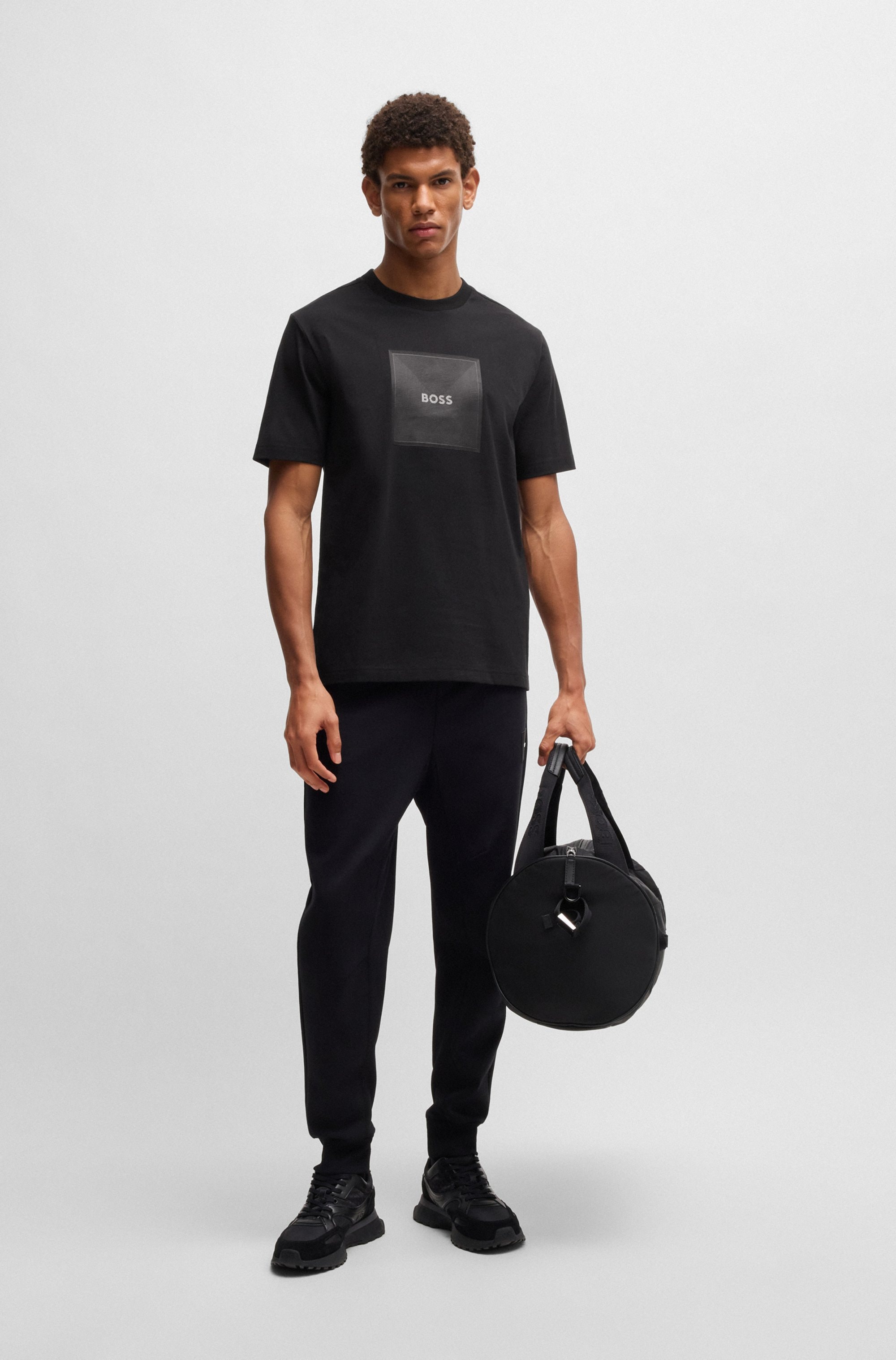 BOSS GREEN T-Shirt »Tee Logo Rib«, mit großem Aufdruck
