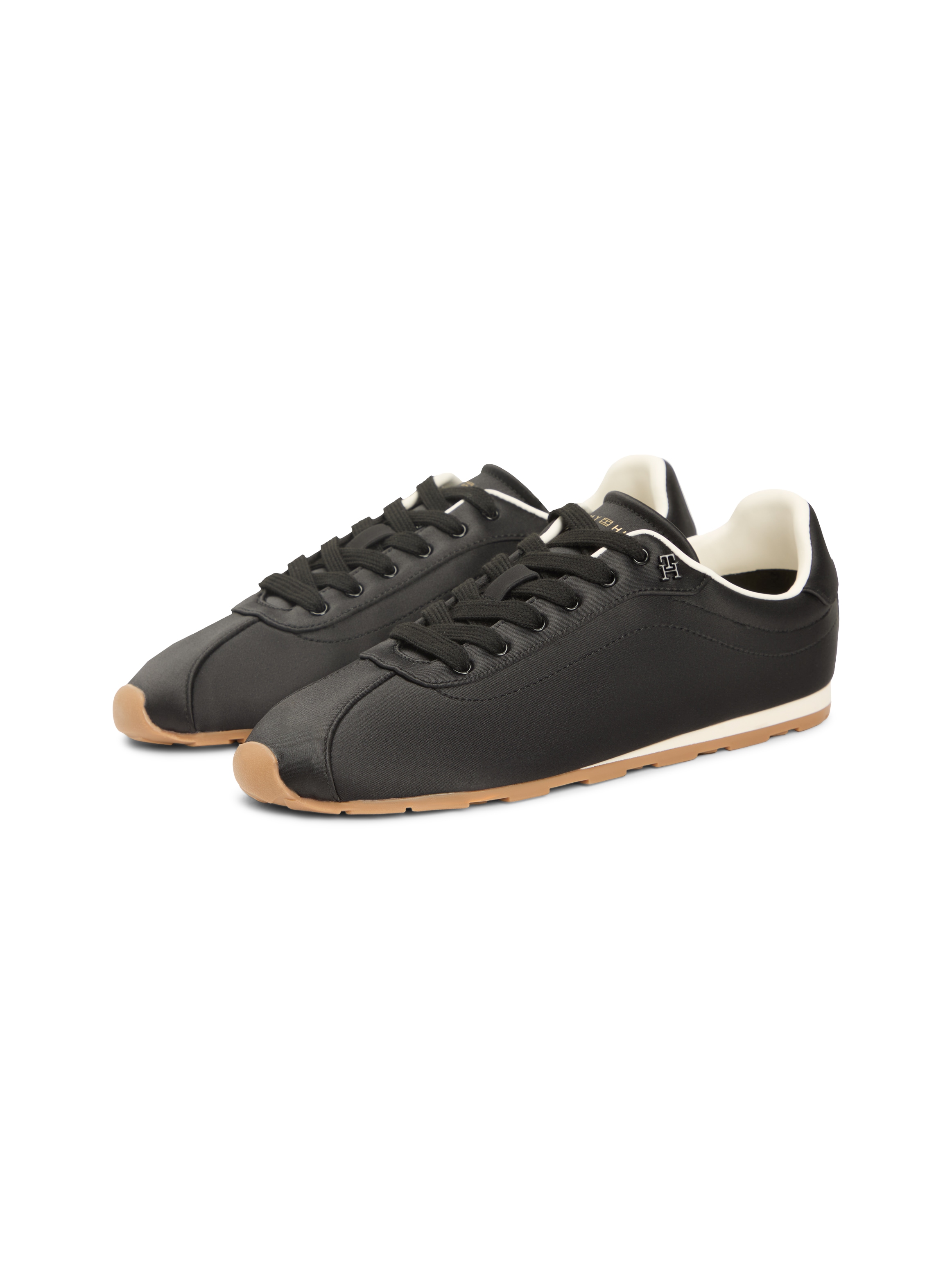 Tommy Hilfiger Sneaker »TH BELLA LOW RUNNER SATIN«  Freizeitschuh, Halbschuh, Schnürer mit seitlichem TH-Logo