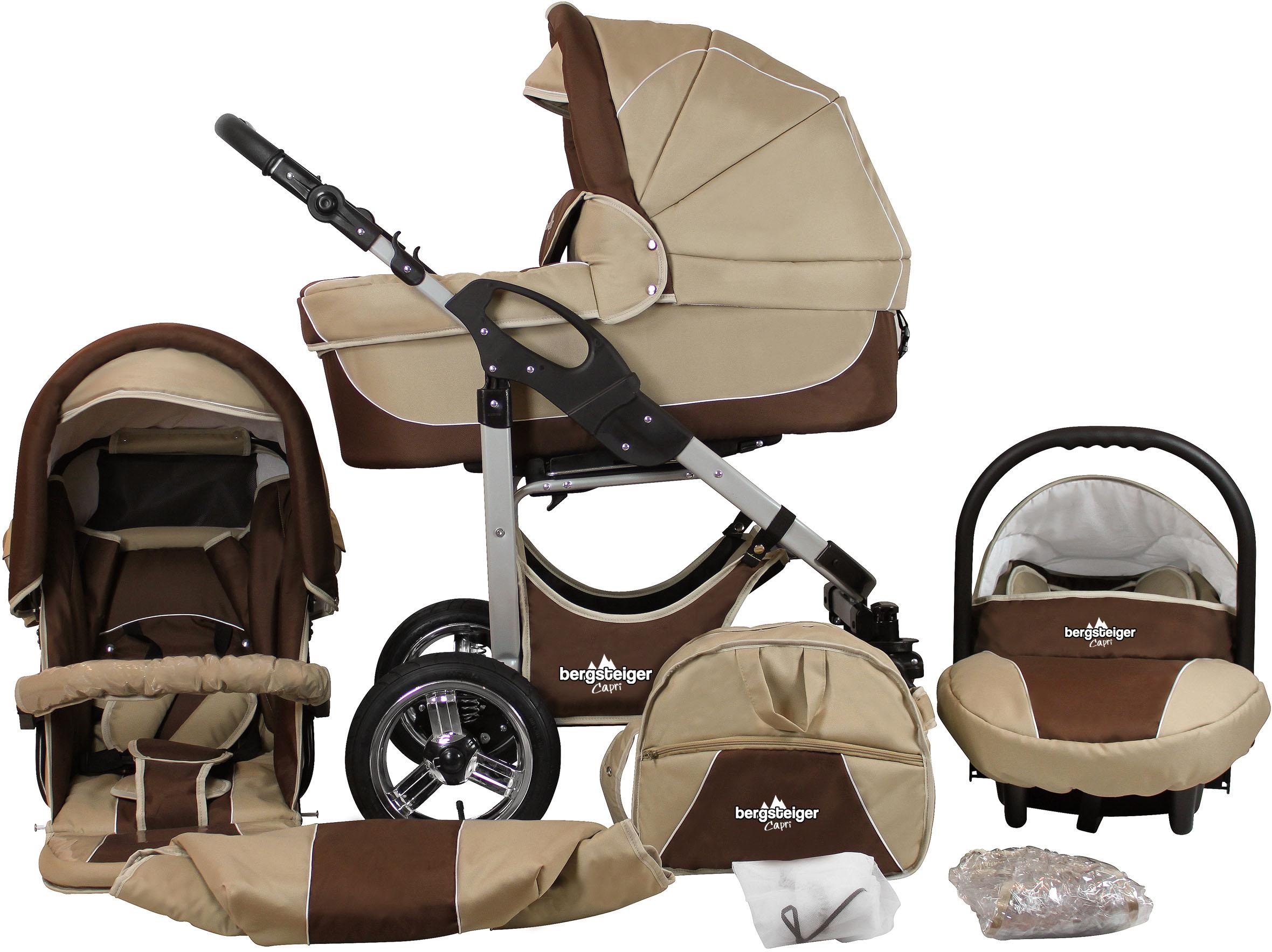bergsteiger Kombi-Kinderwagen »Capri, coffee & brown, 3in1«, 15 kg, Made in Europe