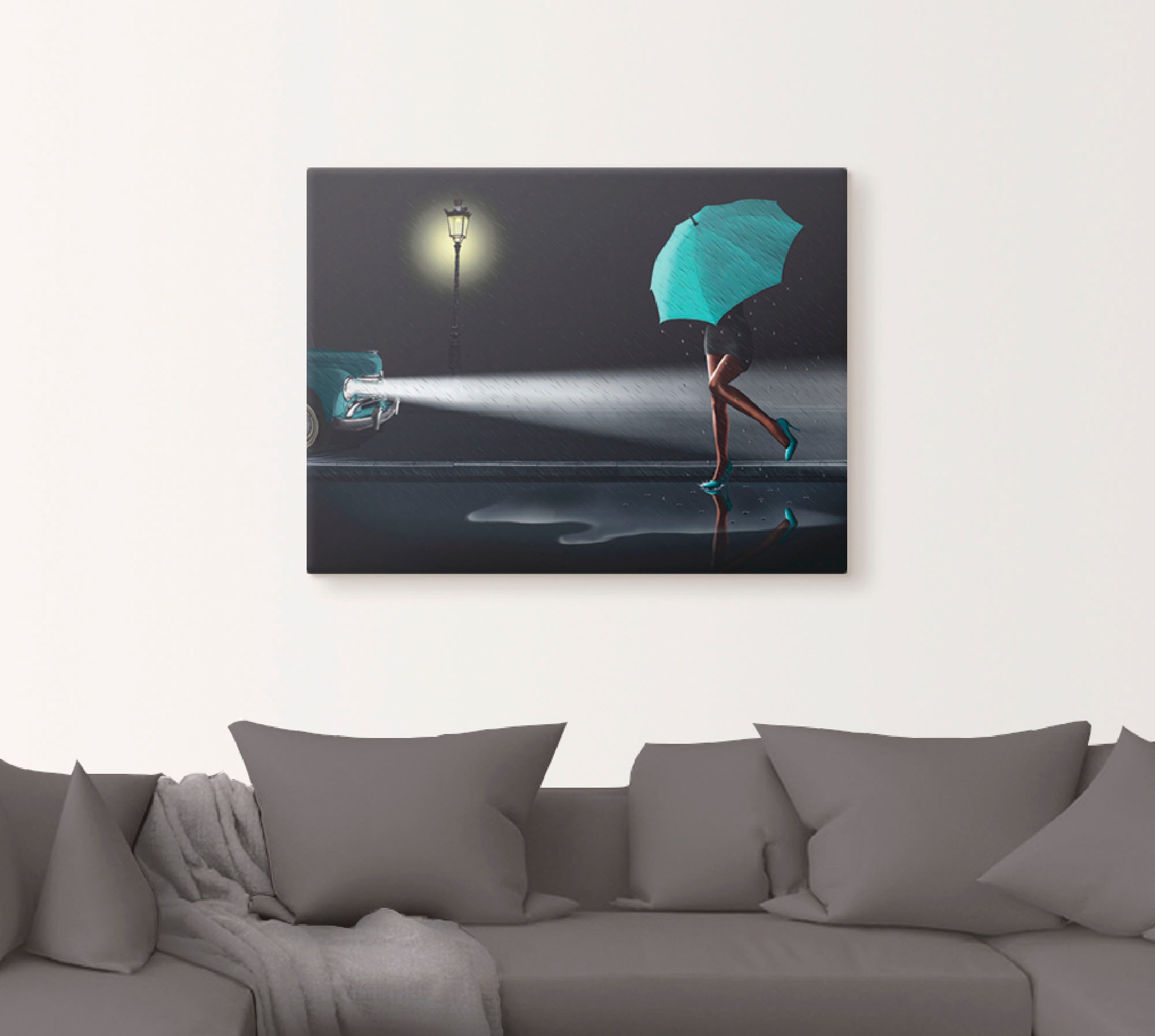 Artland Wandbild »Verregneter Tag 2« Frau 1 Stk. tlg. als Leinwandbild, Poster in verschied. Größen