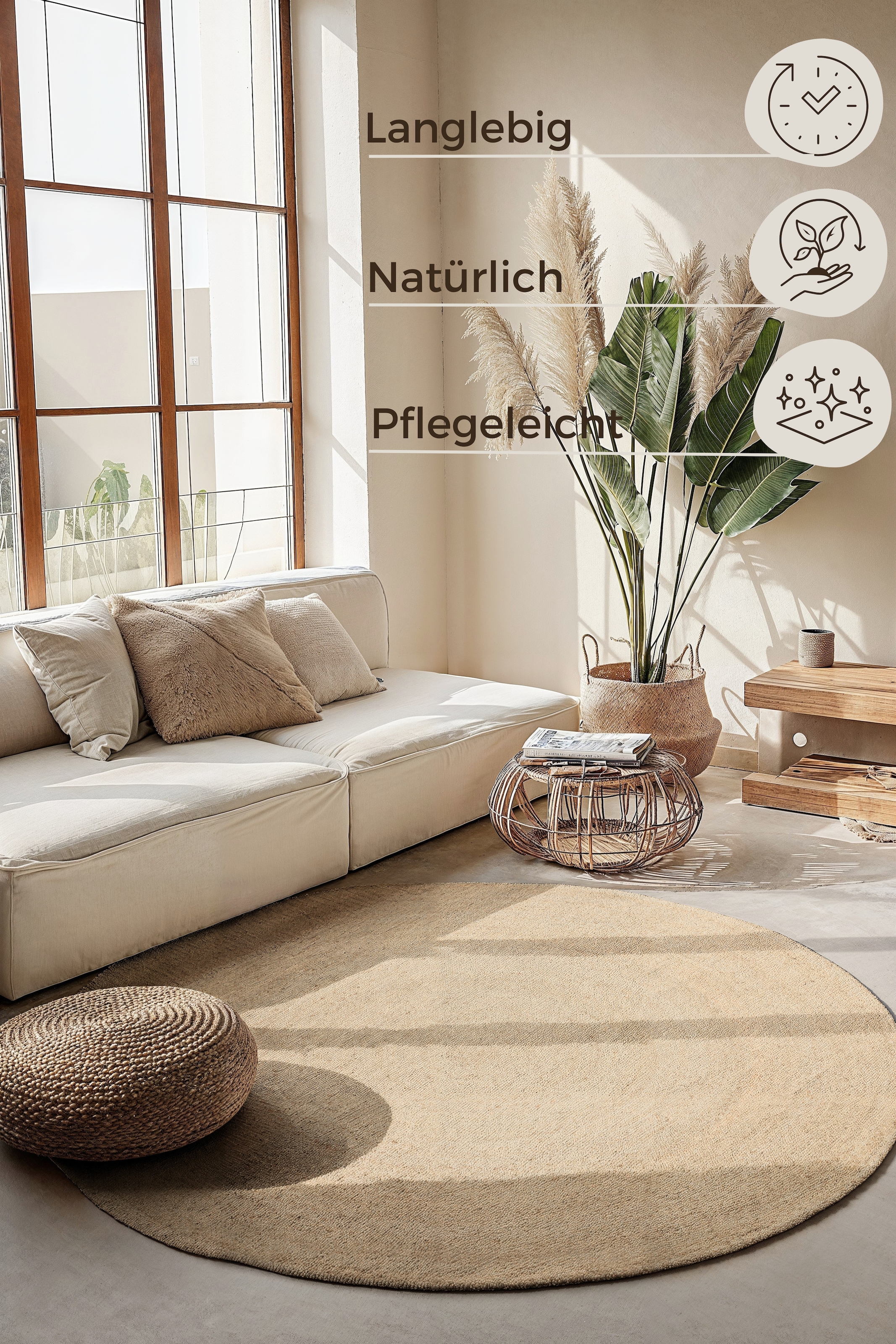 HANSE Home Teppich »Rangpur Juteteppich, auch in oval« oval 10 mm Höhe handgewebt, 100% Jute , Natur, Wohnzimmer, Flur, Boho, Skandi