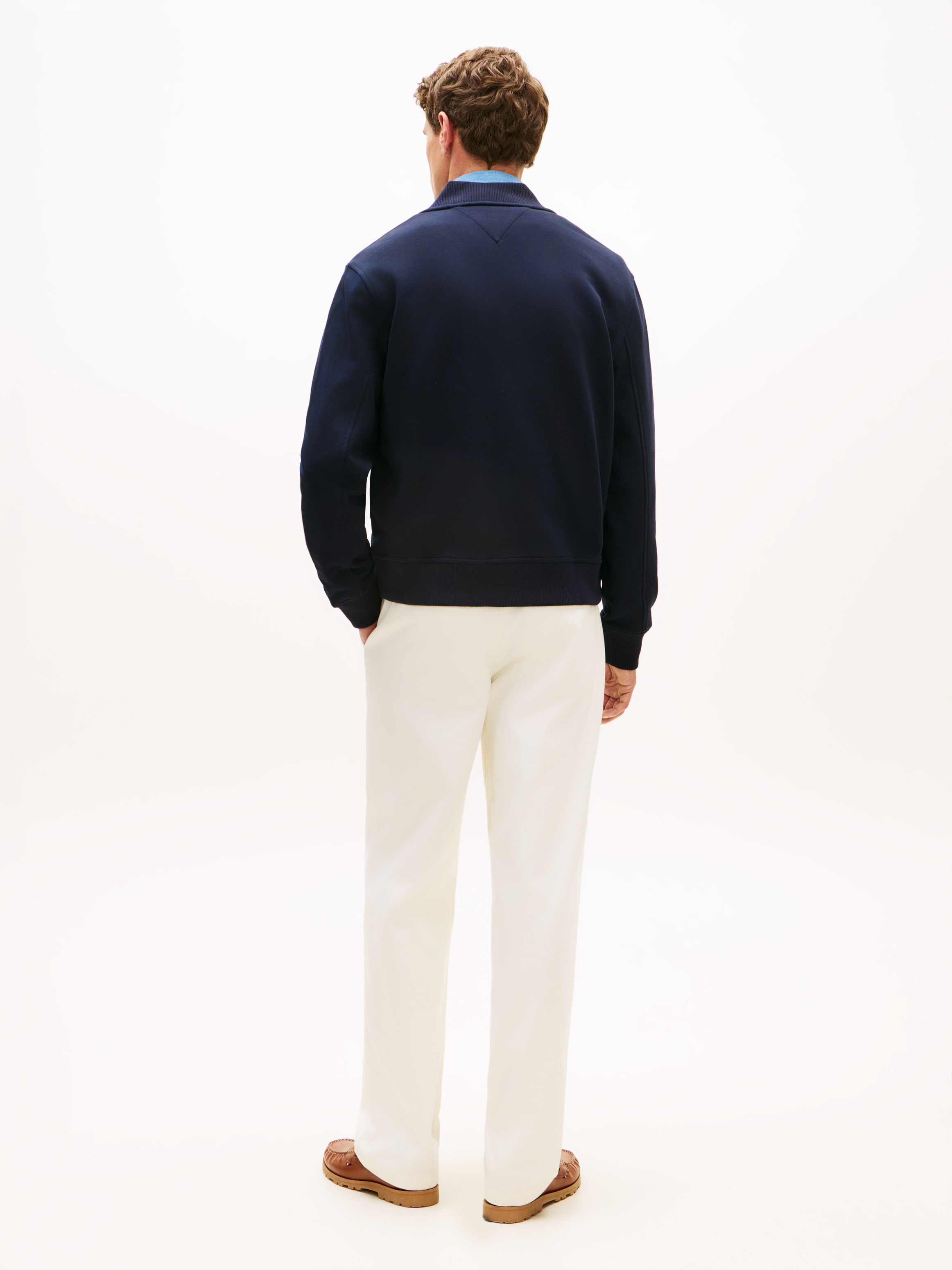 Tommy Hilfiger Bomberjacke »ESSENTIAL TERRY« ohne Kapuze Regular fit mit Rundhalsausschnitt