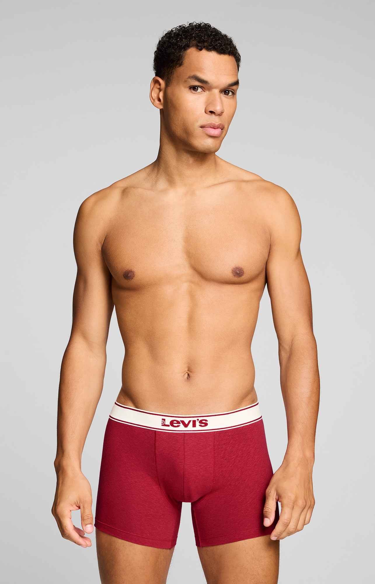 Levi's® Boxer »LEVIS MEN VNTG HTR BOXER BRIEF 2P« 2er Pack,  ohne Eingriff, uni, meliert, Logo-Bund, elastisch