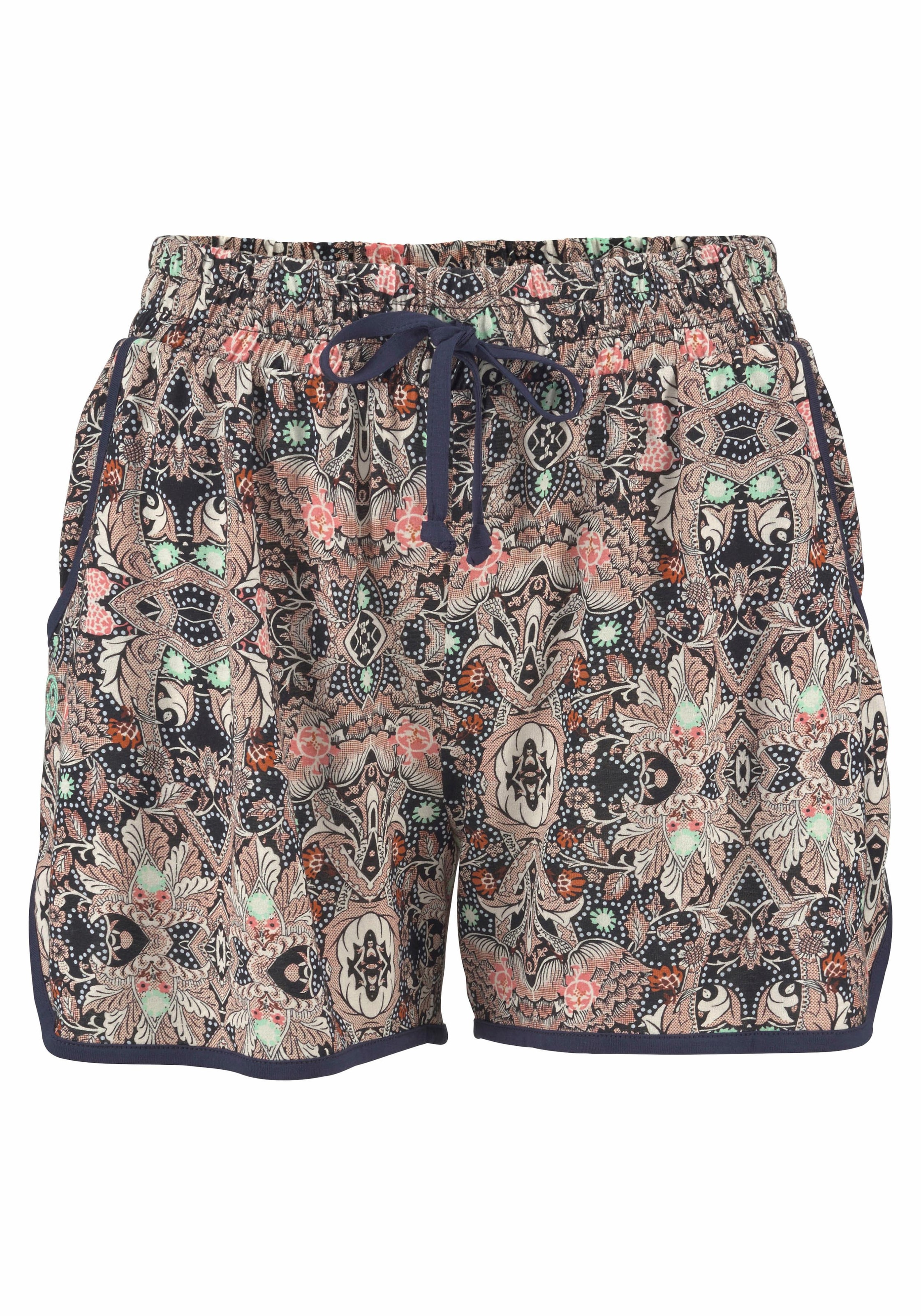 s.Oliver Strandshorts, mit Ethnodruck und Taschen, elastischer Gummizugbund, kurze Hose