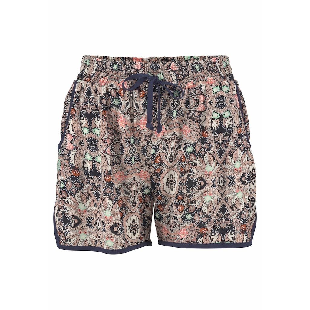 s.Oliver Strandshorts, mit Ethnodruck und Taschen, elastischer Gummizugbund, kurze Hose