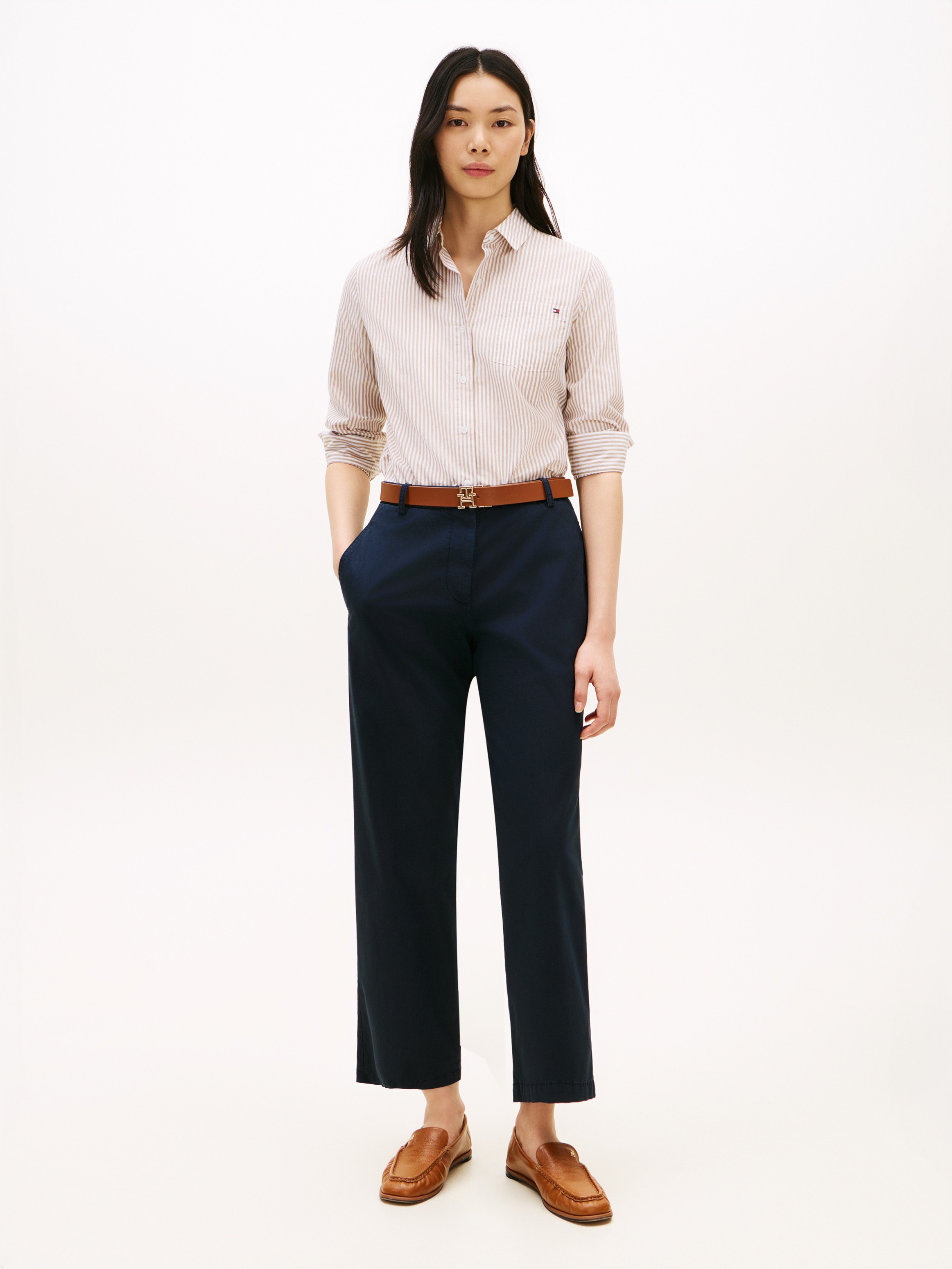 Tommy Hilfiger Chinohose »CO GMD SLIM STRAIGHT CHINO«  mit mittlerer Leibhöhe