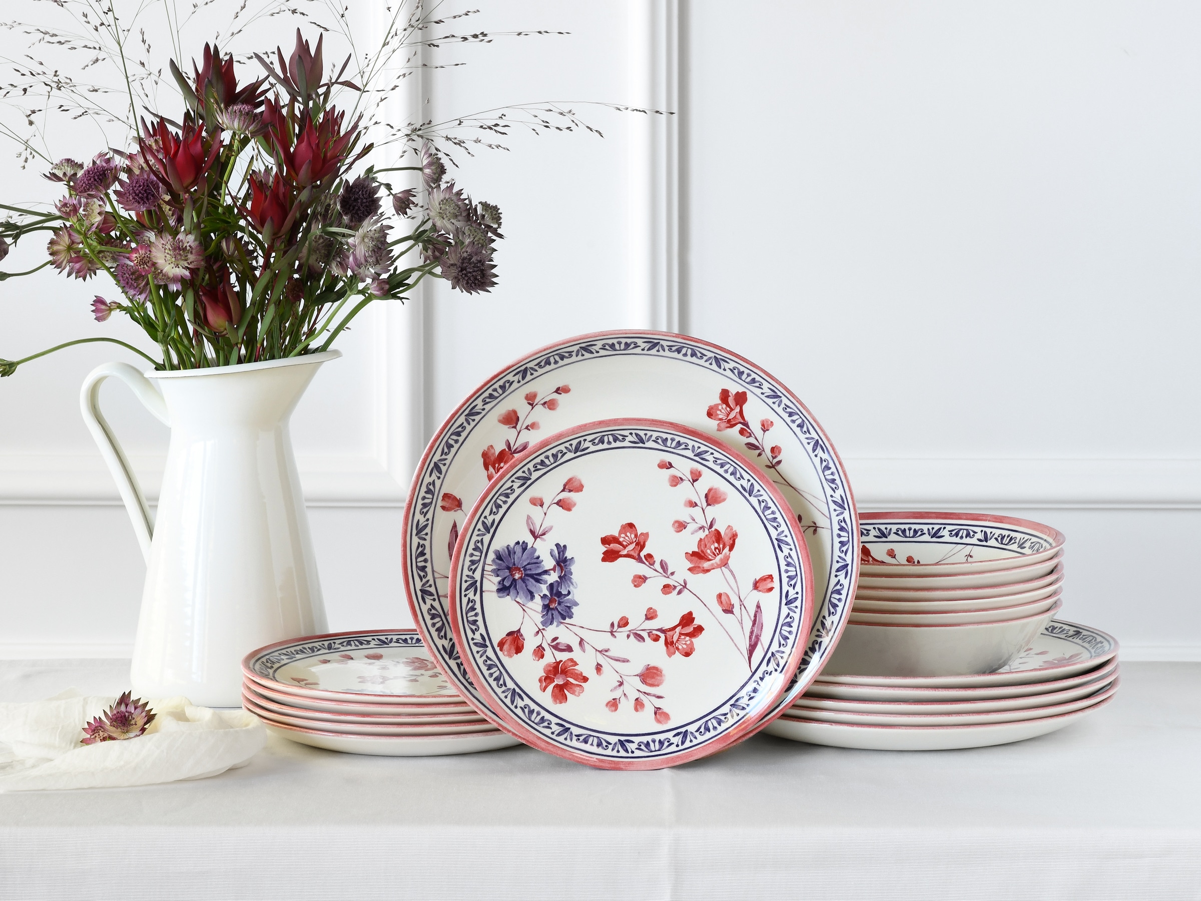 CreaTable Teller-Set »Cottage, Teller Set 18-tlg« Blumenmotive
