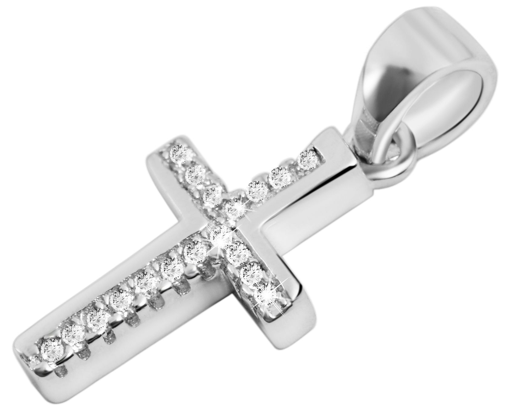 Adelia´s Kreuzanhänger »Damen Anhänger ¿ Kreuz Kreuzanhänger aus 925 Silber mit Zirkonia«
