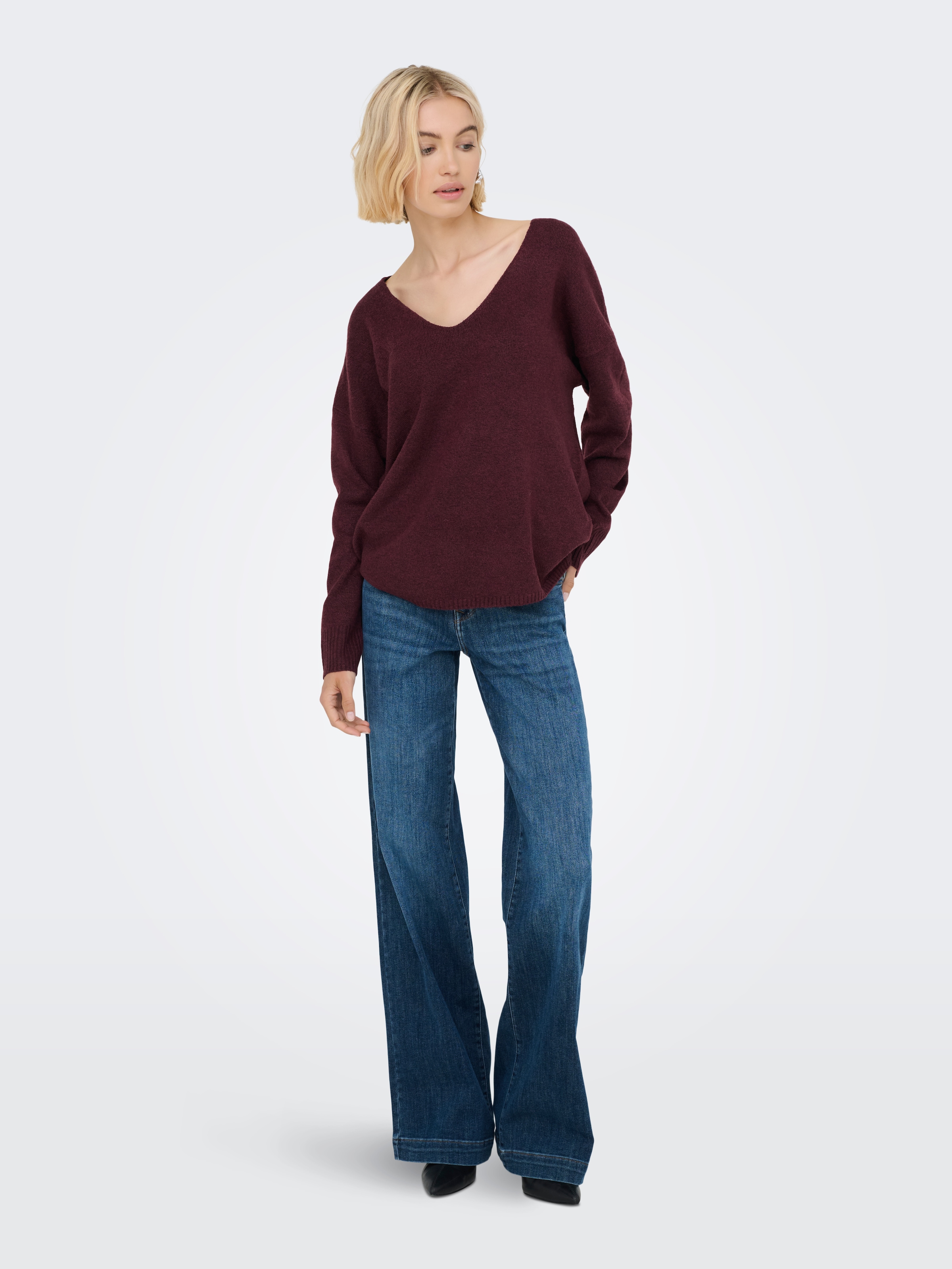 ONLY V-Ausschnitt-Pullover »ONLRICA LIFE L/S V-NECK PULLO KNT NOOS«