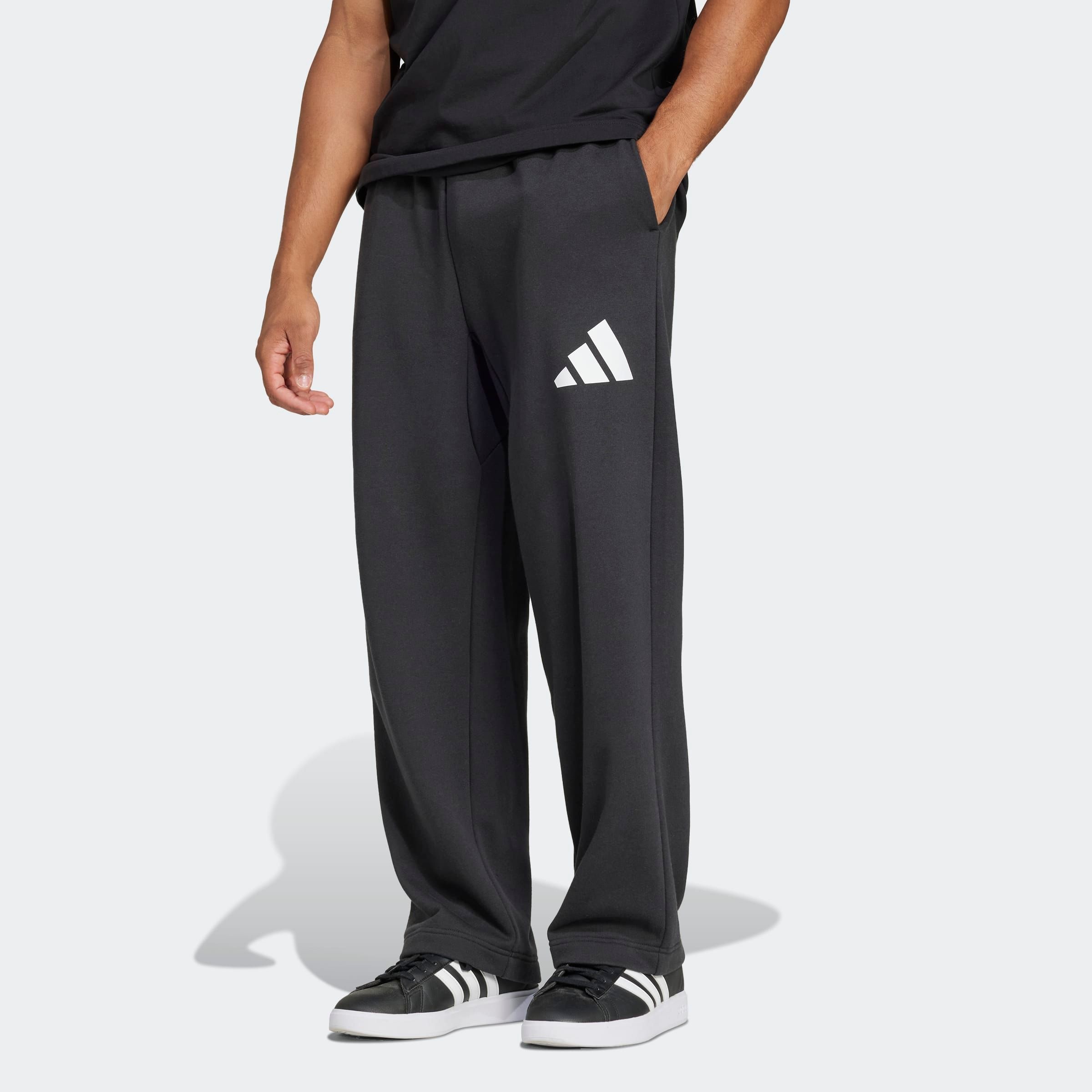 Adidas Sportswear Herren Sporthose »M WIDE PANT FT« in schwarz-weiß, Größe M