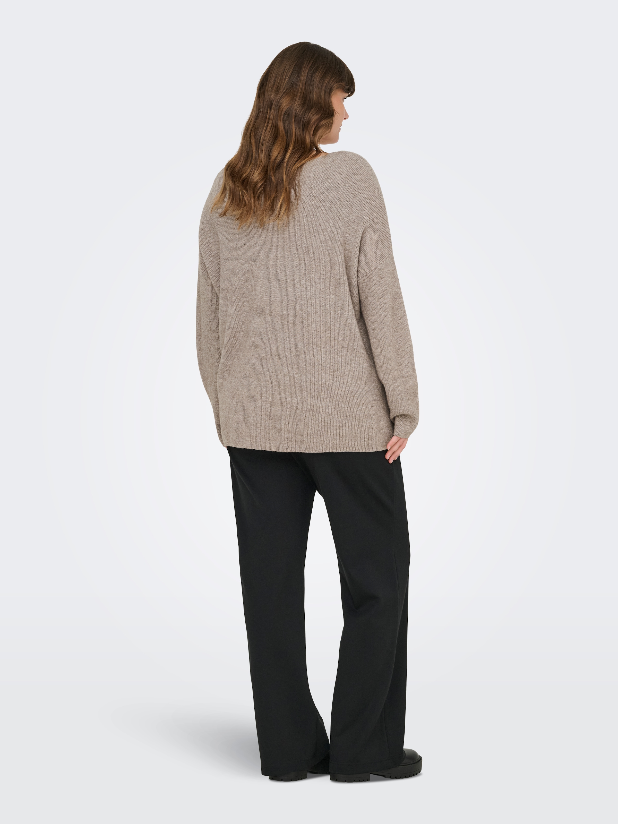 ONLY CARMAKOMA V-Ausschnitt-Pullover »CARIBI LS RIB LOOSE V-NECK CC KNT«
