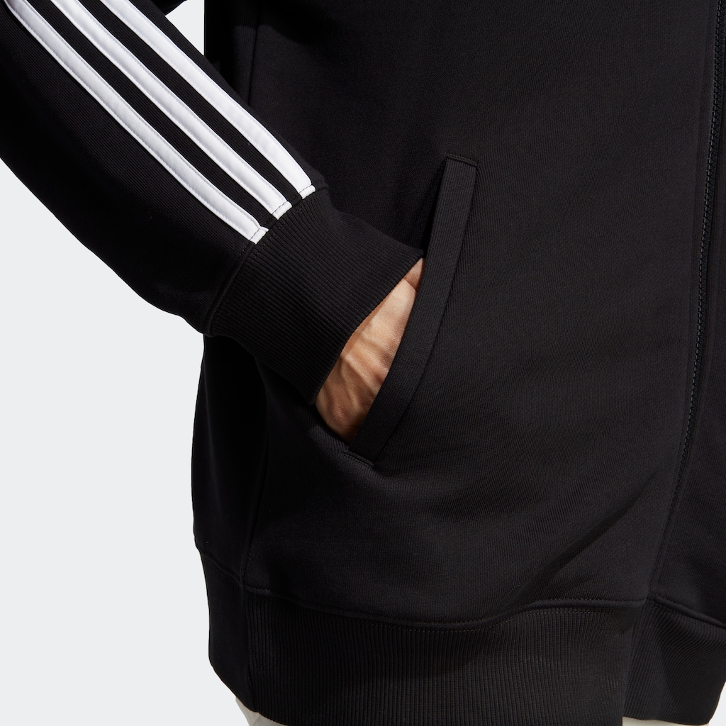 adidas Sportswear Kapuzensweatjacke »ESSENTIALS 3STREIFEN FRENCH TERRY OVERSIZED KAPUZENJACKE«, (1 tlg.)