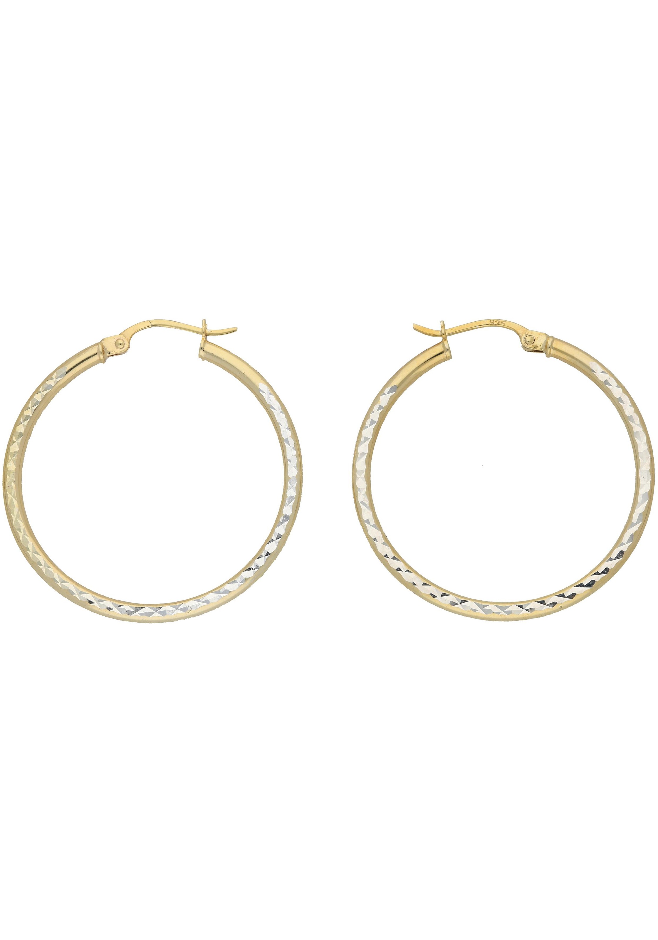 Firetti Paar Creolen »Schmuck Geschenk Silber 925 diamantiert Bicolor Optik«