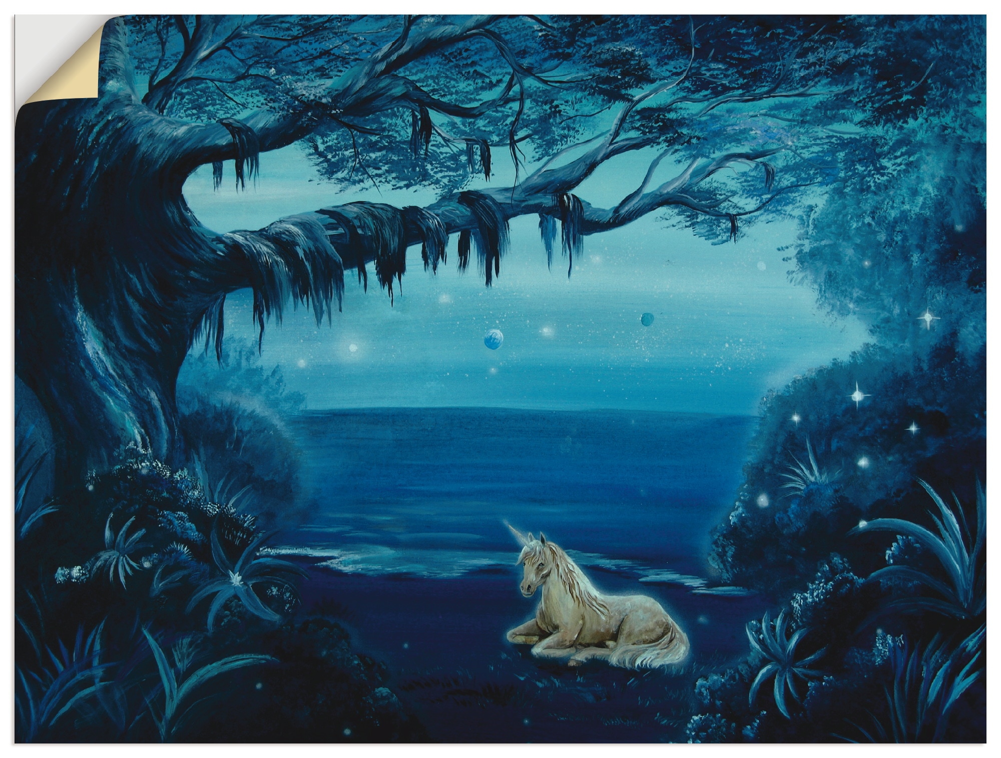 Artland Wandbild »Am See«, Animal Fantasy, (1 St.), in vielen Größen & Produktarten - Alubild / Outdoorbild für den Außenbereich, Leinwandbild, Poster, Wandaufkleber / Wandtattoo auch für Badezimmer geeignet