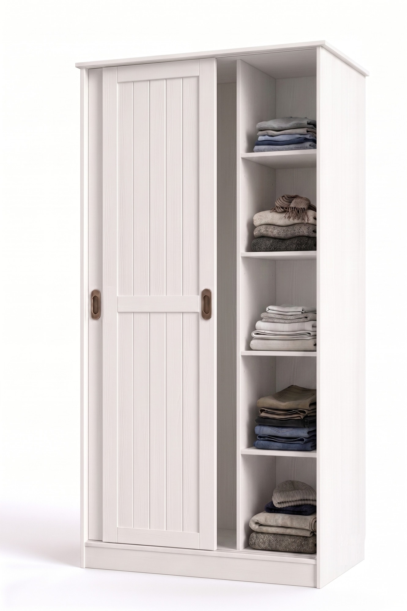 OTTO home Garderobenschrank »Malmö Mehrzweckschrank mit Schiebetüren und Spiegel« aus massiver FSC®-zertifizierter Kiefer, B/T/H 93/37/187 cm