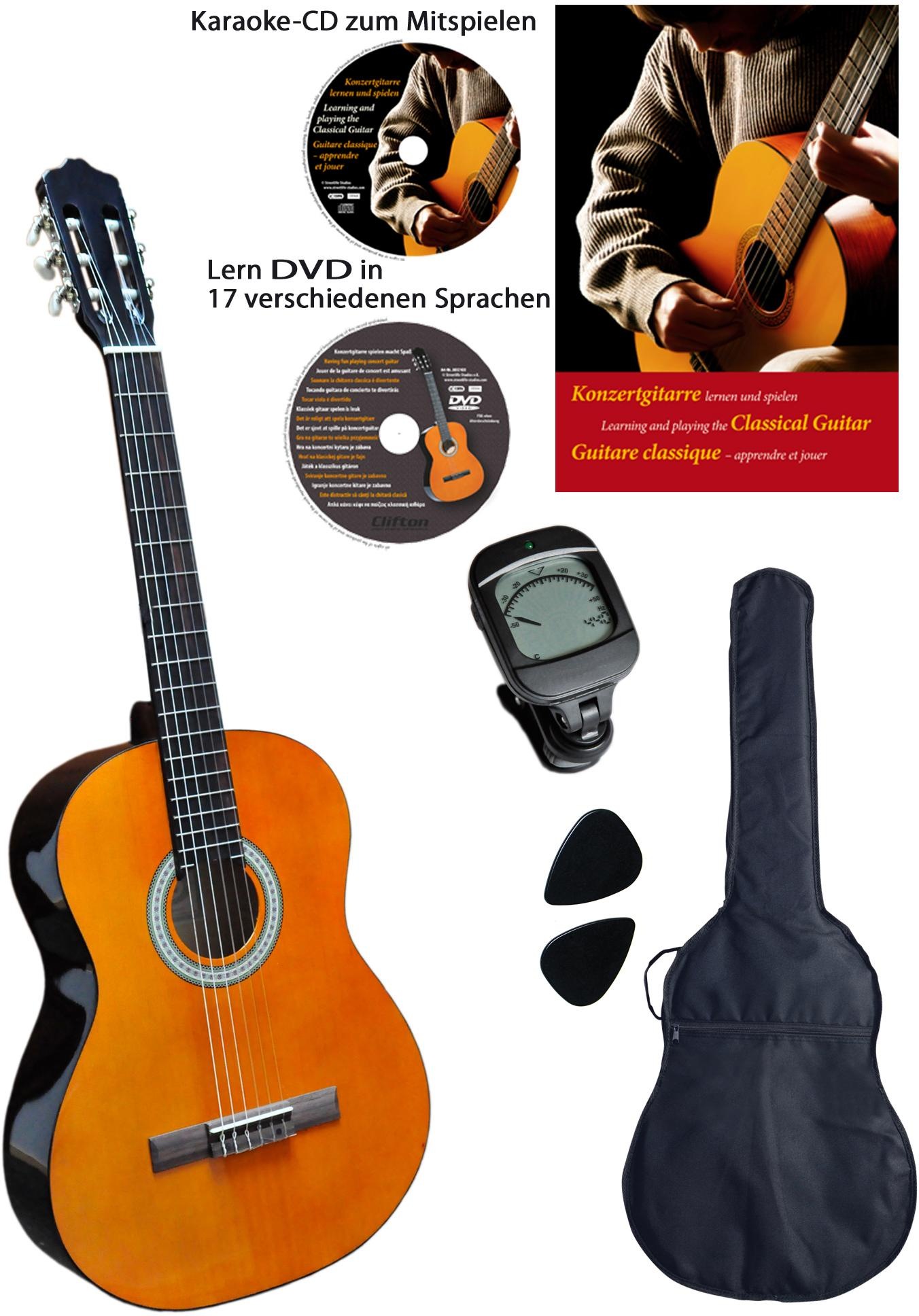 Clifton Konzertgitarre »- Konzertgitarre Â½« Komplettset in orange