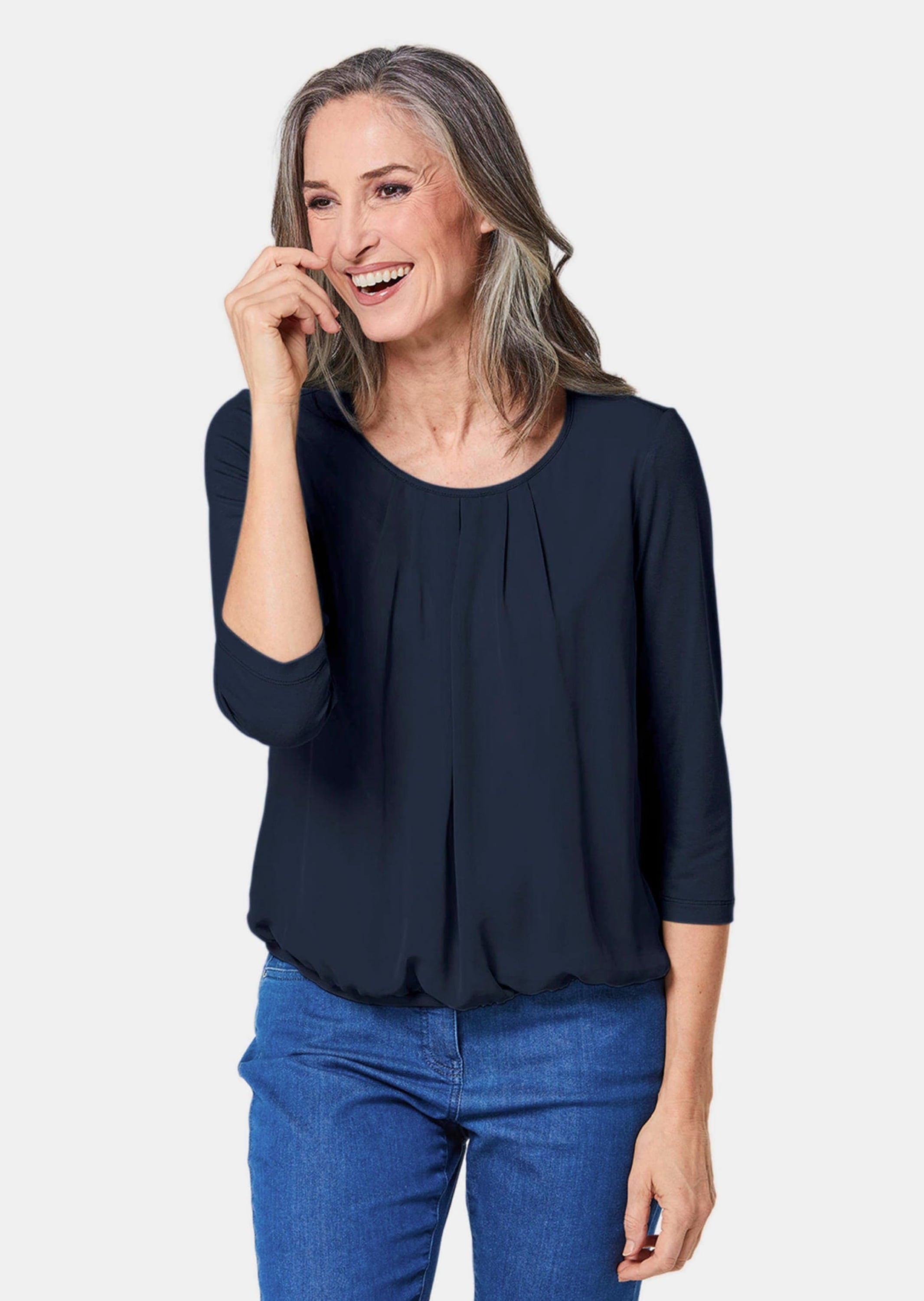 GOLDNER Kurzarmbluse »Blusenshirt Gepflegtes Shirt in eleganter Blusen-Optik«