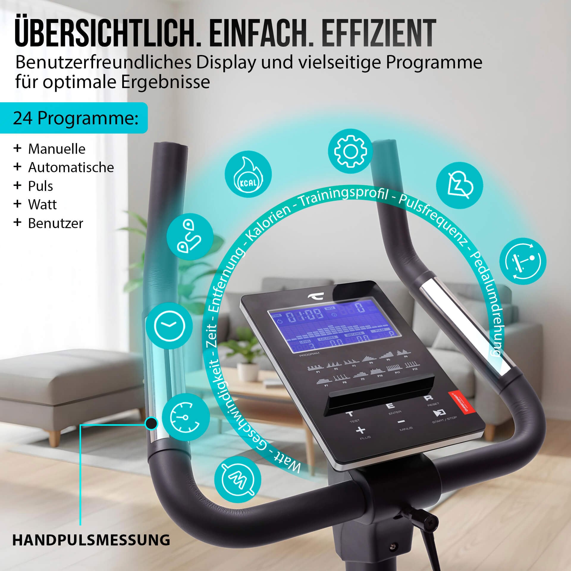 Christopeit Sport® Ergometer »ET 6« 150 kg max. Benutzergewicht, Fahrrad, 24 Widerstandsstufen
