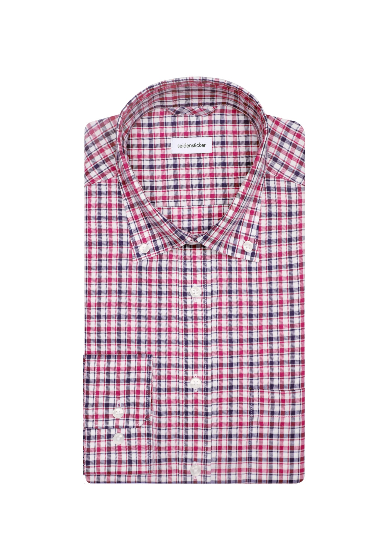seidensticker Businesshemd »Regular«, Regular Langarm Button-Down-Kragen Karo