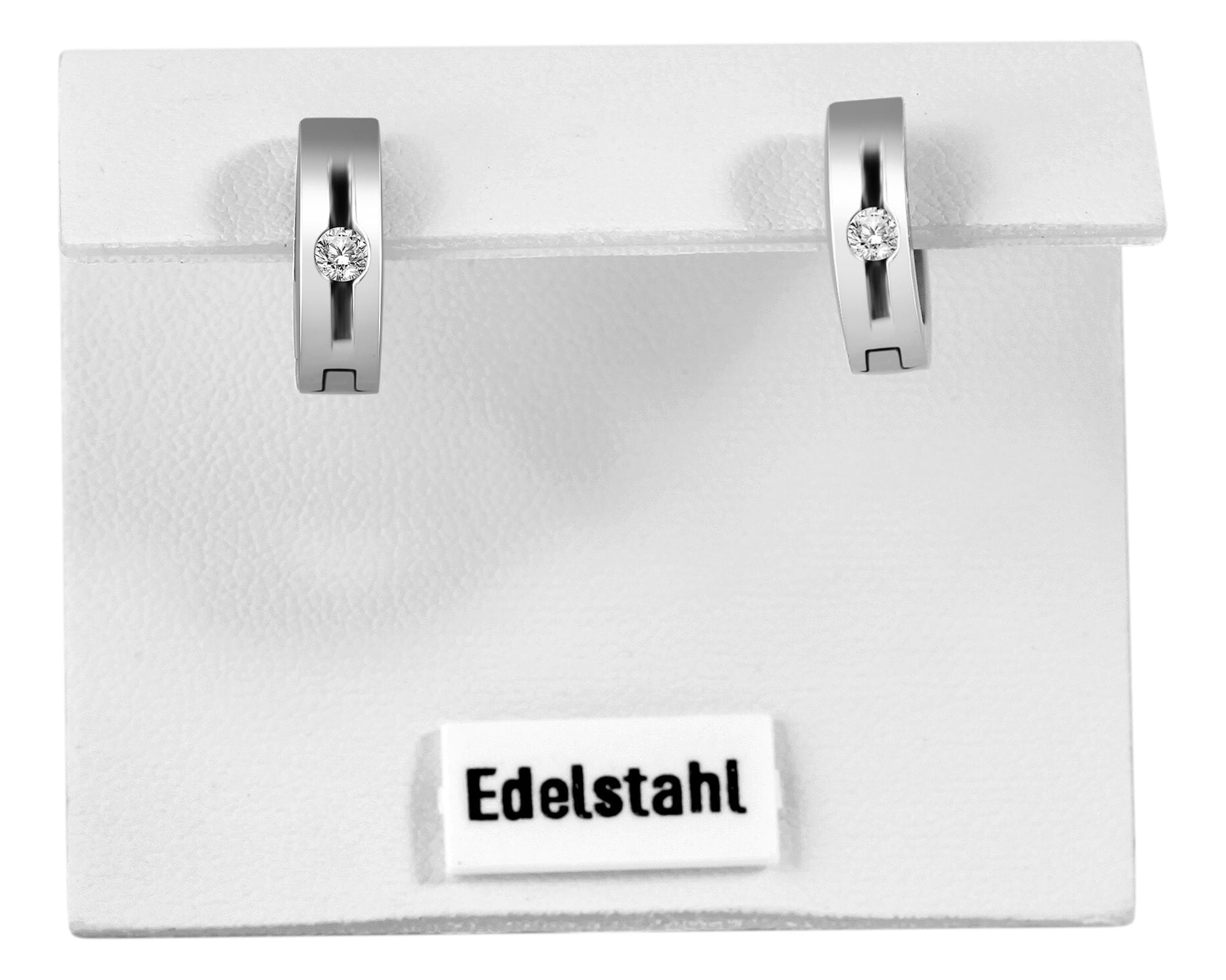 Adelia´s Paar Creolen »Damen Ohrringe ¿ Klappcreole aus Edelstahl mit Strass Steinchen«