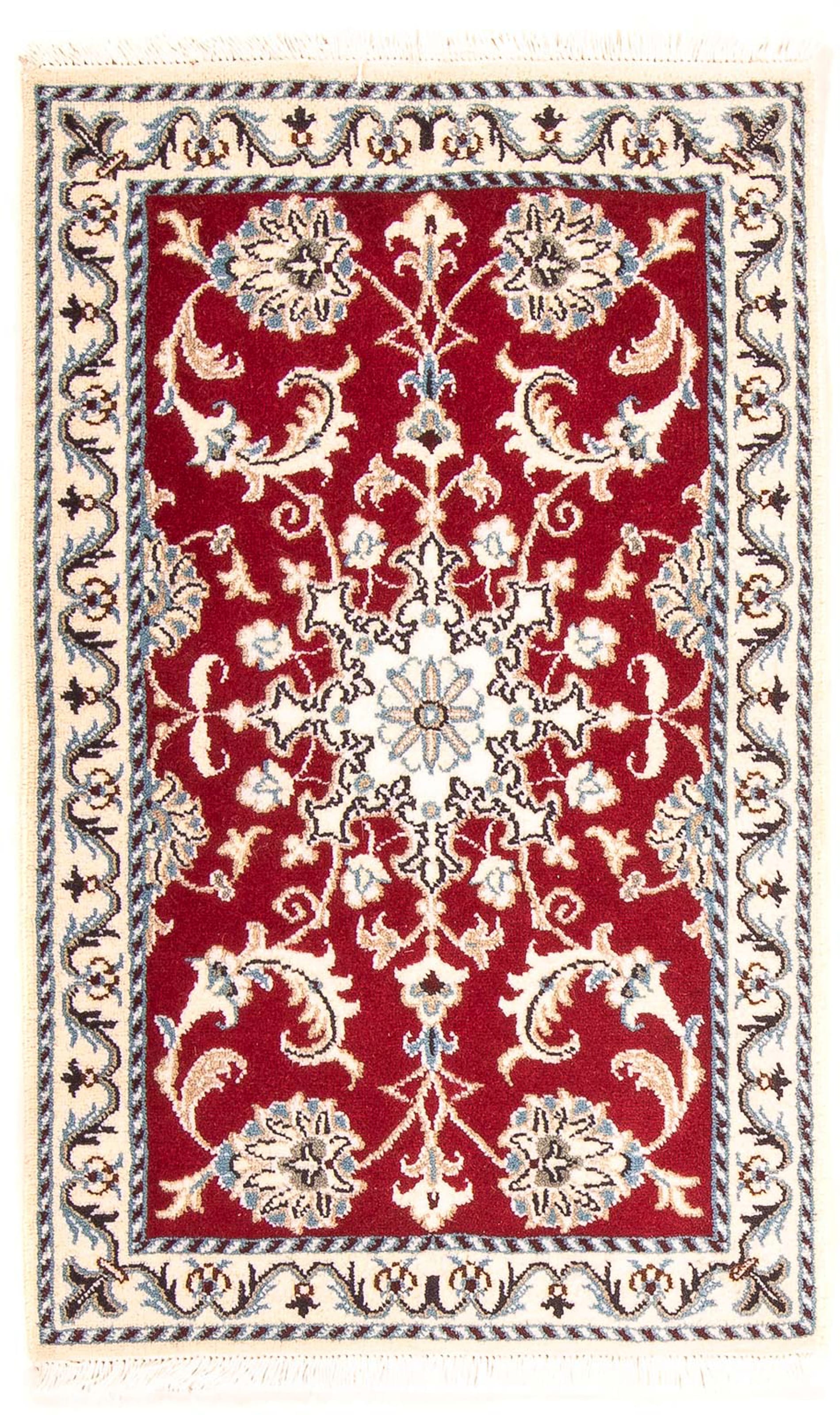 morgenland Orientteppich »Perser - Nain - Royal - 100 x 60 cm - dunkelrot«, rechteckig, Wohnzimmer, Handgeknüpft, Einzelstück mit Zertifikat