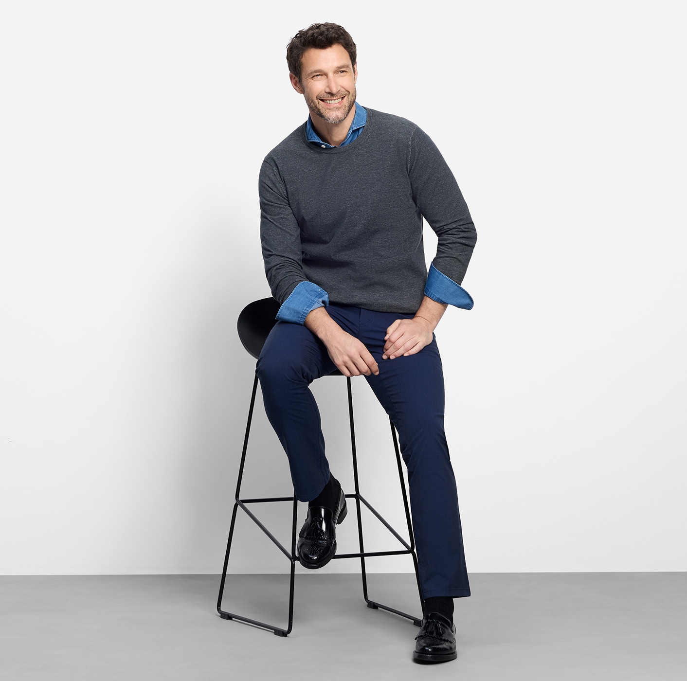 OLYMP Rundhalspullover »OLYMP Strick Casual« Crew Neck