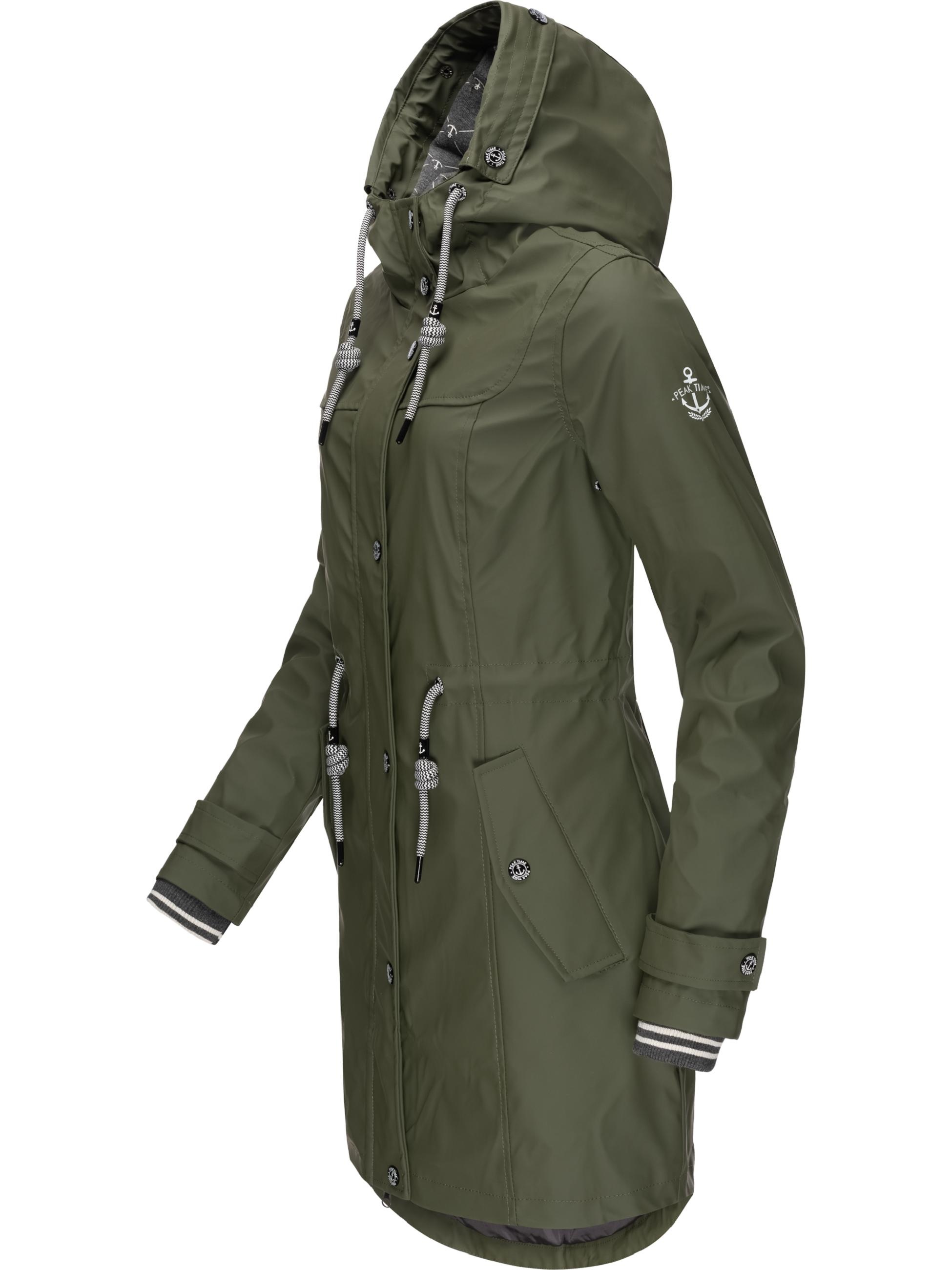 PEAK TIME Regenmantel »Regenjacke L60042«, stylisch taillierter Regenmantel für Damen