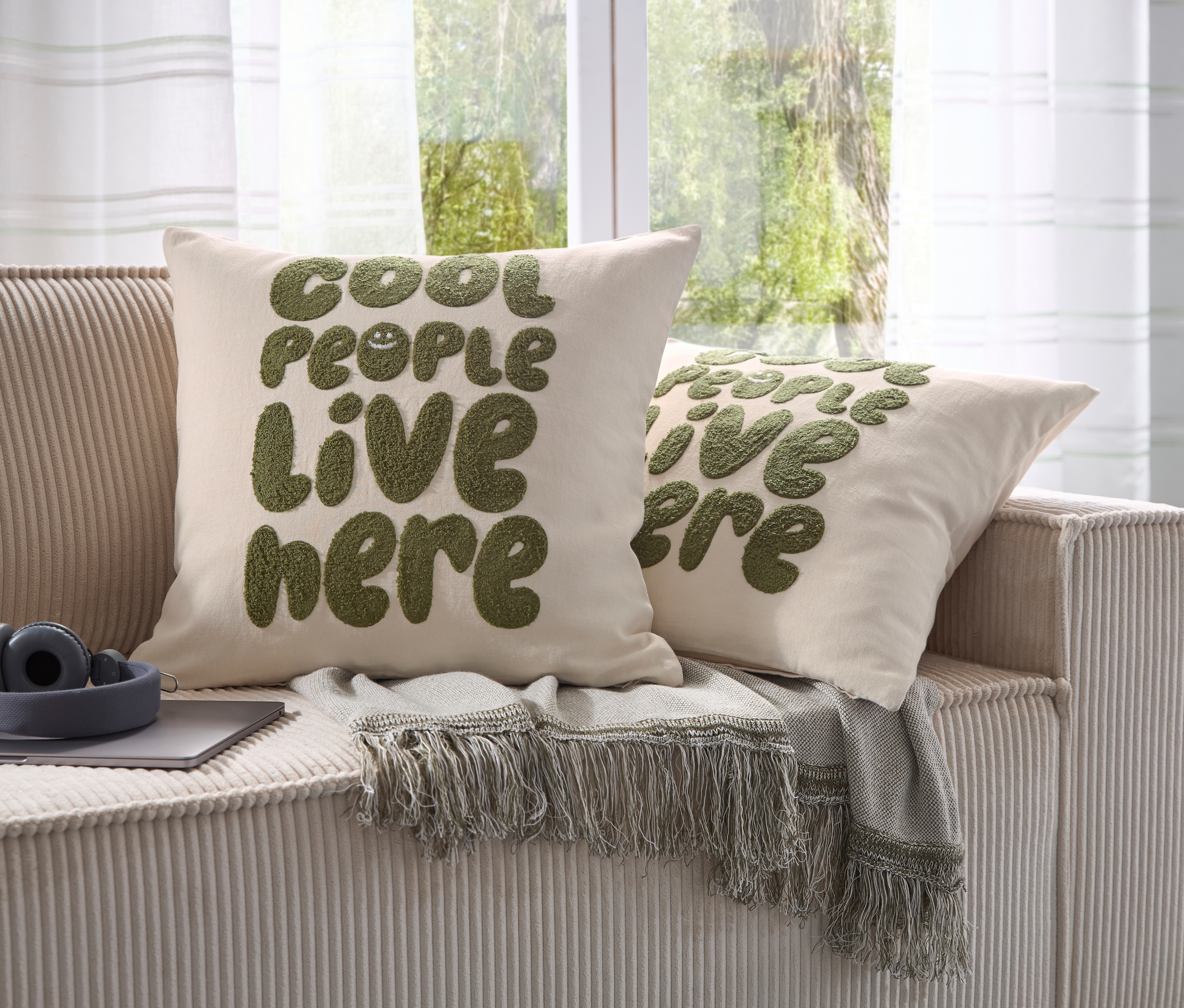 homsy by Ana Johnson Dekokissen »Glamery« 100 % Baumwolle, edle 3D Stickerei, zweiseitiges Design, ohne Füllung