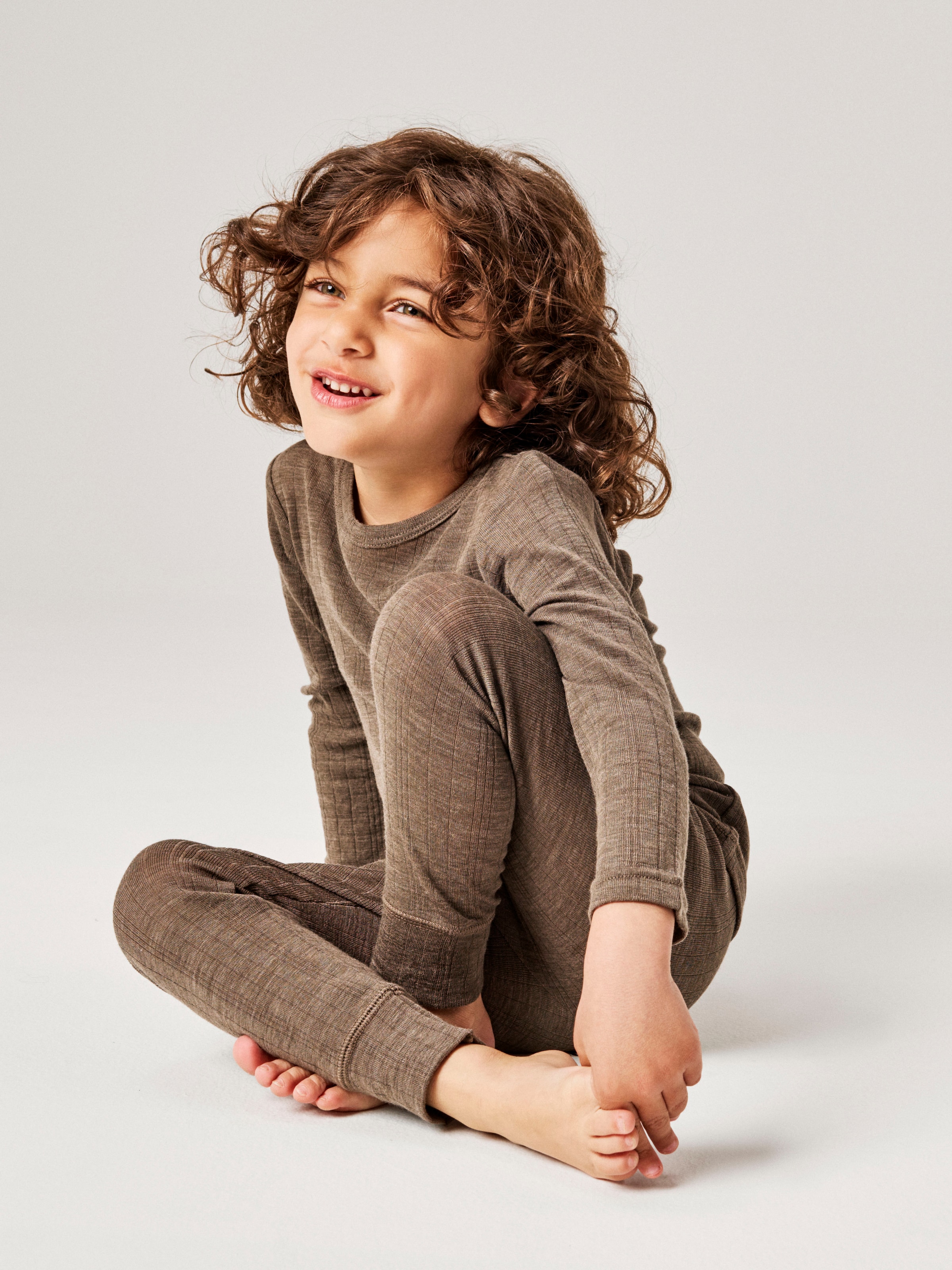 Name It Langarmshirt »NMMWANG WOOL NEEDLE LS TOP SOLID NOOS« aus reiner Merinowolle