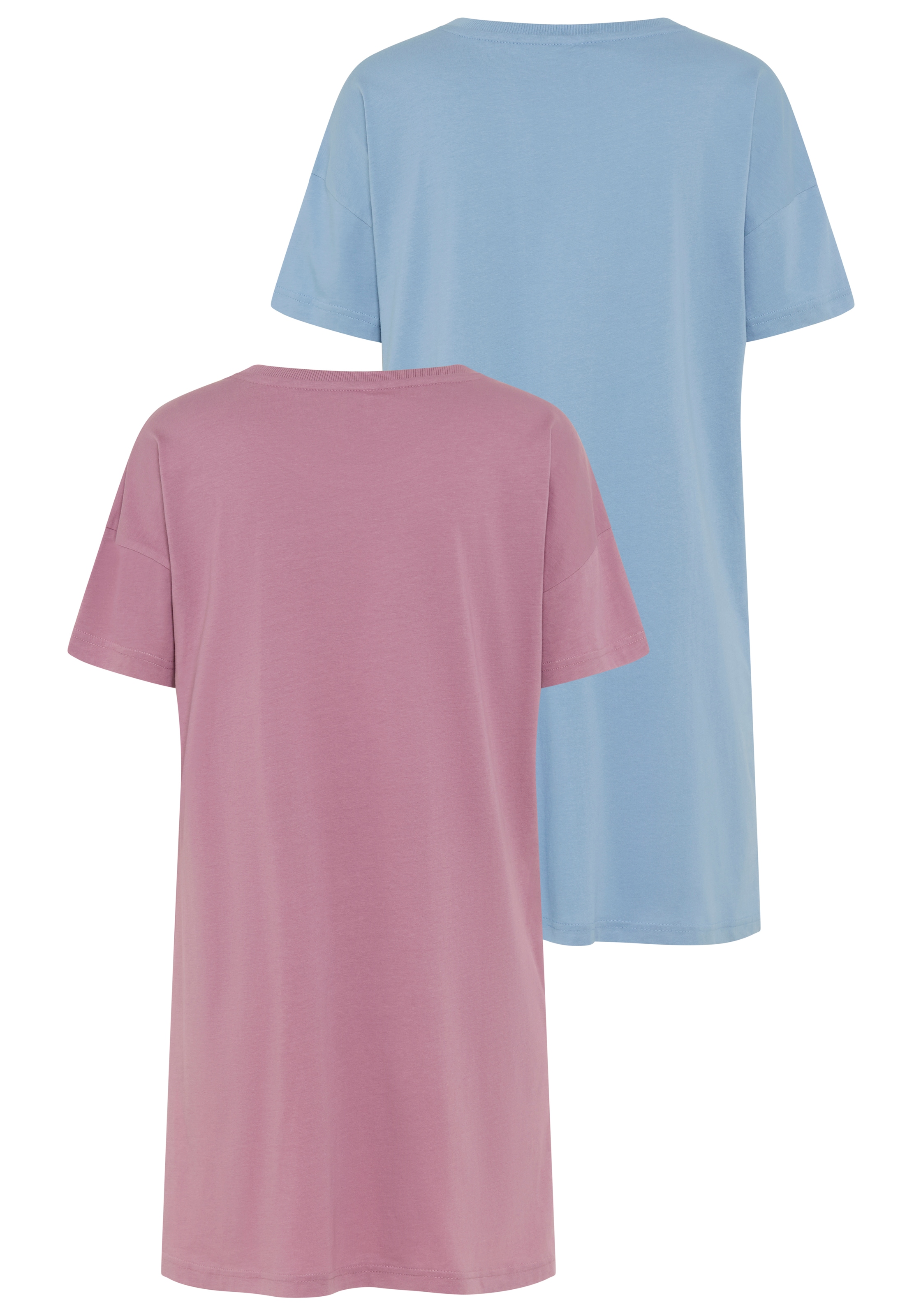 Vivance Dreams Bigshirt, (Set, 2 Stück), mit zart skizziertem Frontdruck