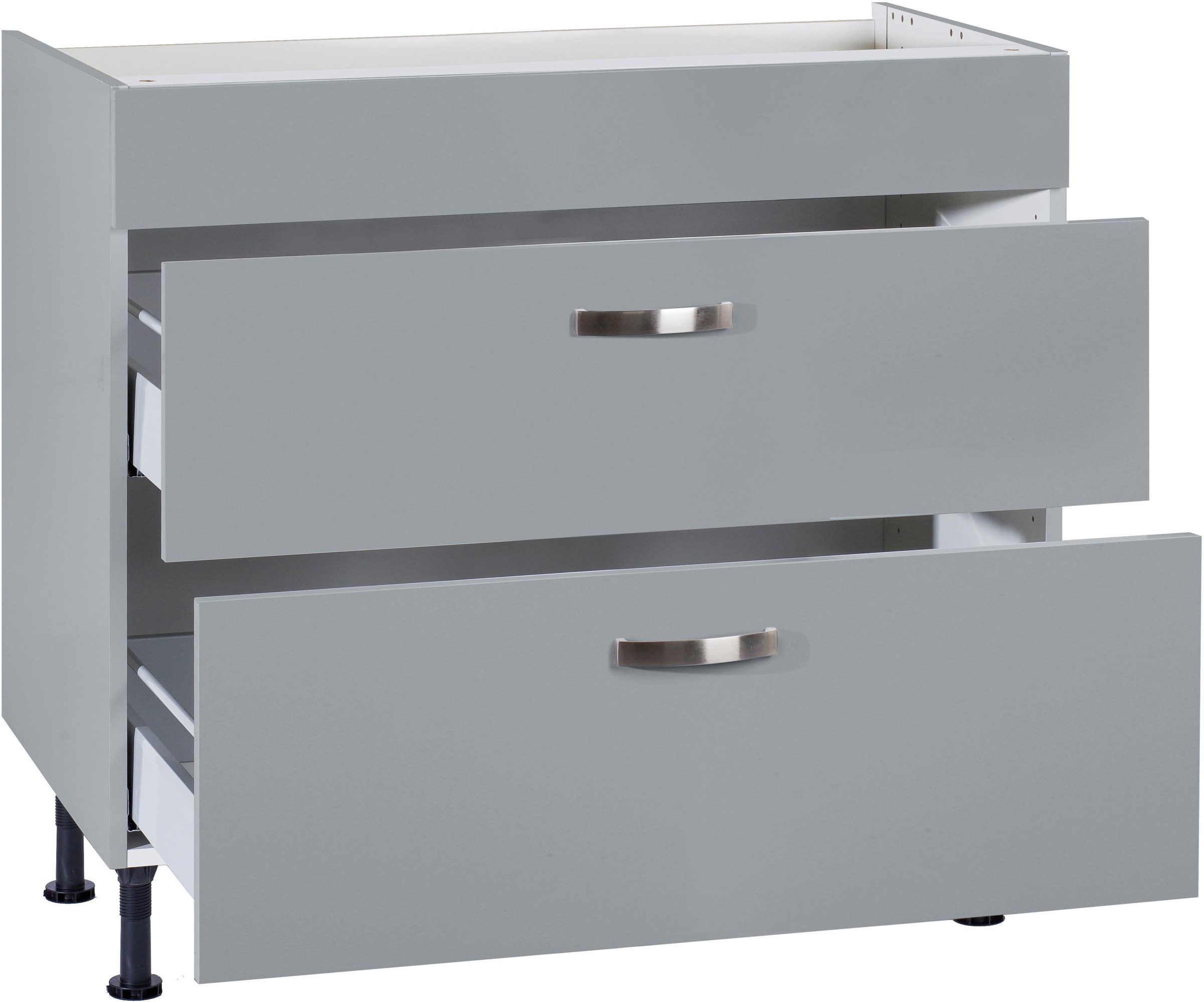 KOCHSTATION Kochfeldumbauschrank »KS-Cara«, Breite 90 cm, mit Vollauszügen und Soft-Close-Funktion