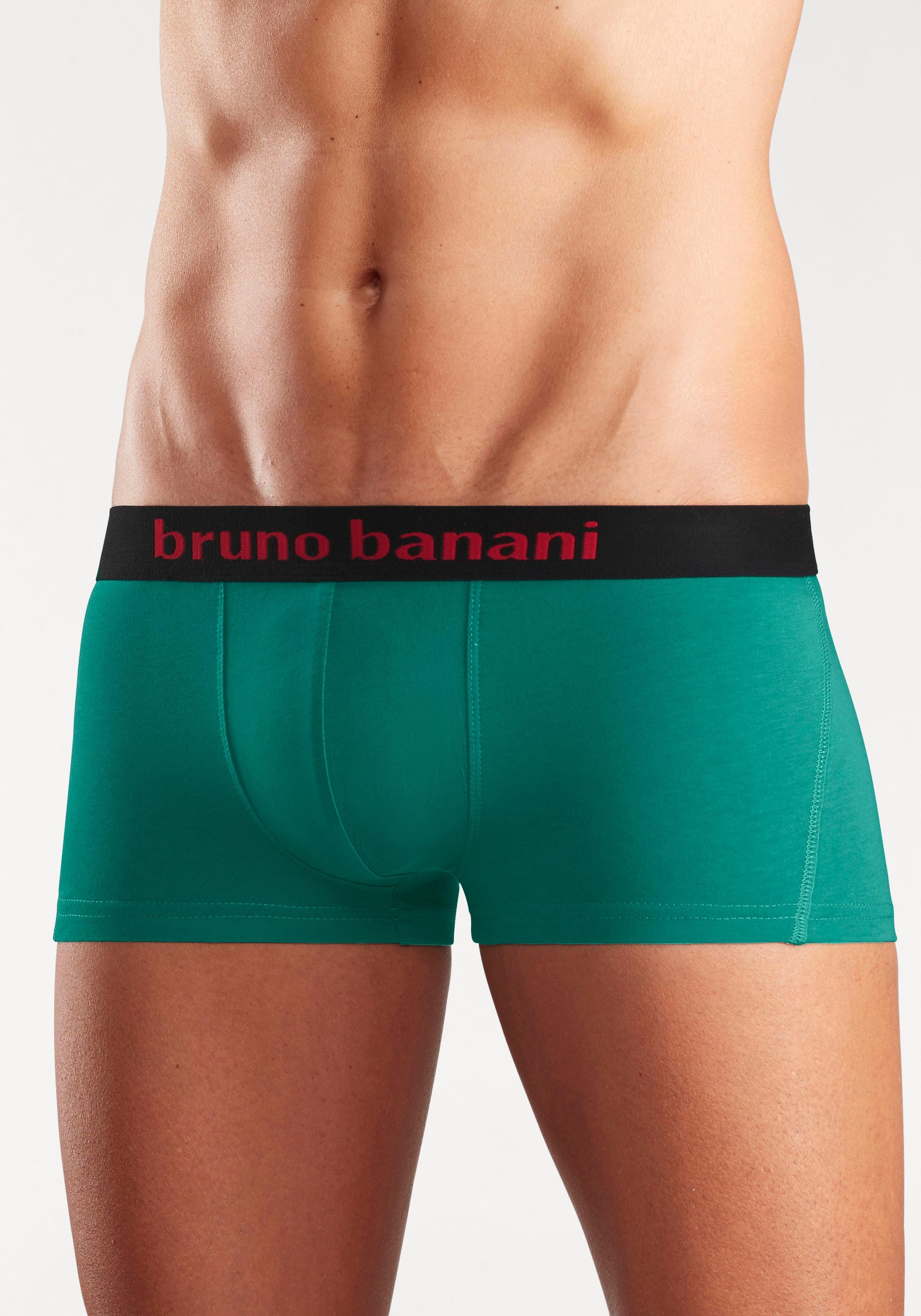 Bruno Banani Hipster, (Packung, 4 St.), Boxershorts mit Logo Webbund aus Baumwollmischung