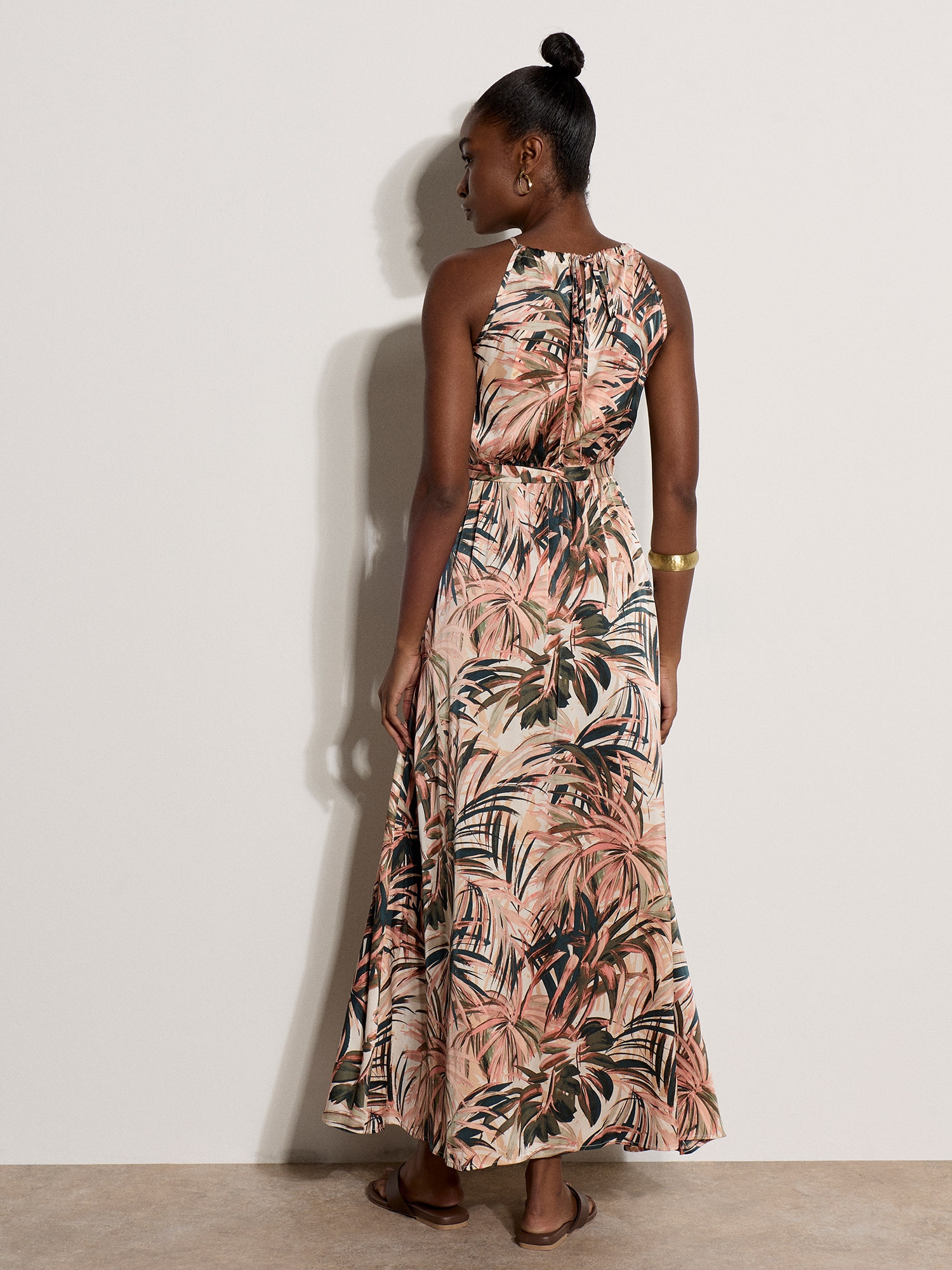 Apricot Maxikleid »Tropisches Midikleid« mit Bindeband, 2 tlg. mit Bindeband
