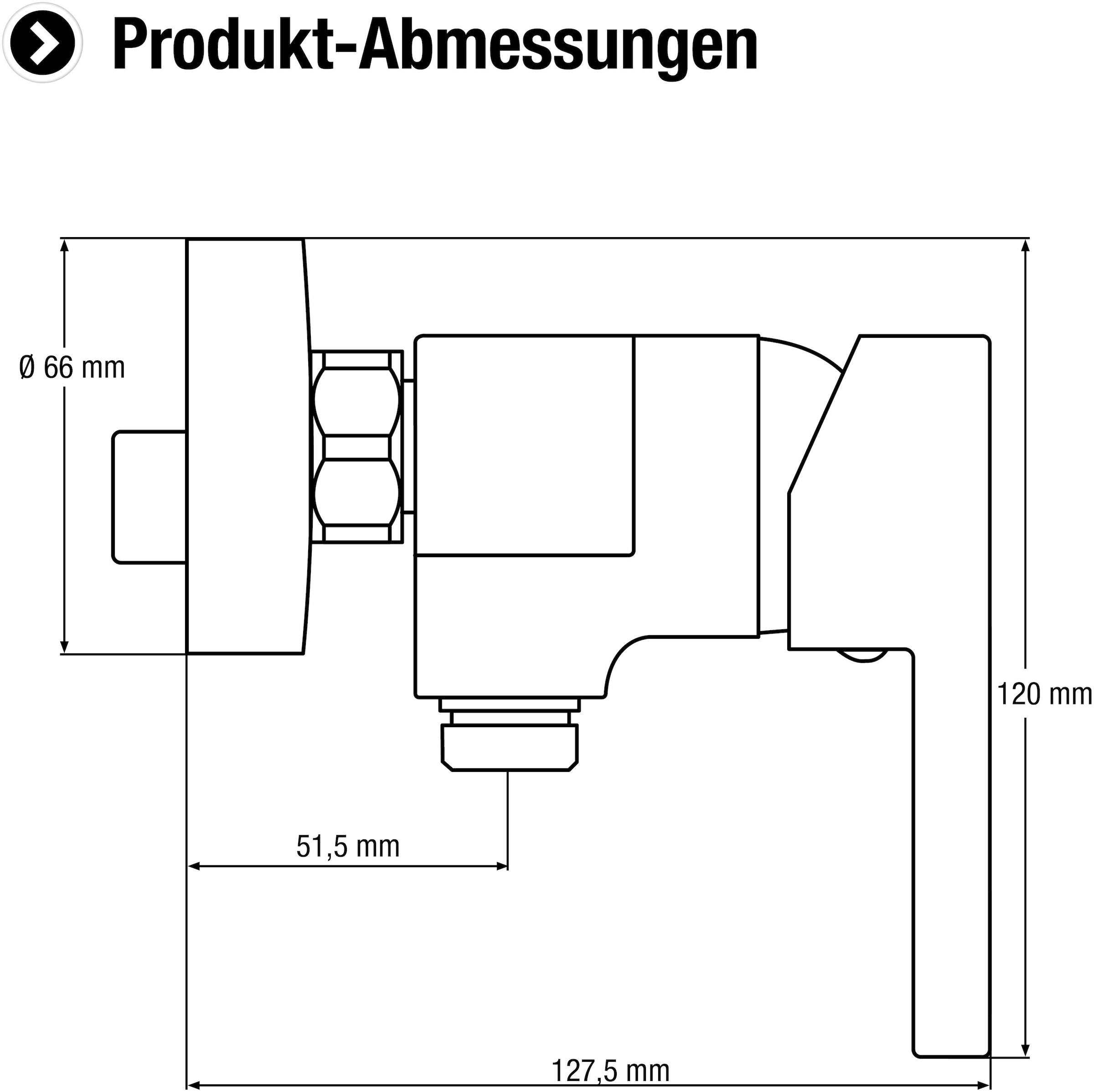 CORNAT Duscharmatur »"Soria" Hochwertiger Messingkörper - verchromt - 1/2 Zoll Brauseabgang«, Einhebelmischer zur Aufputzmontage / Brausebatterie / Duscharmatur