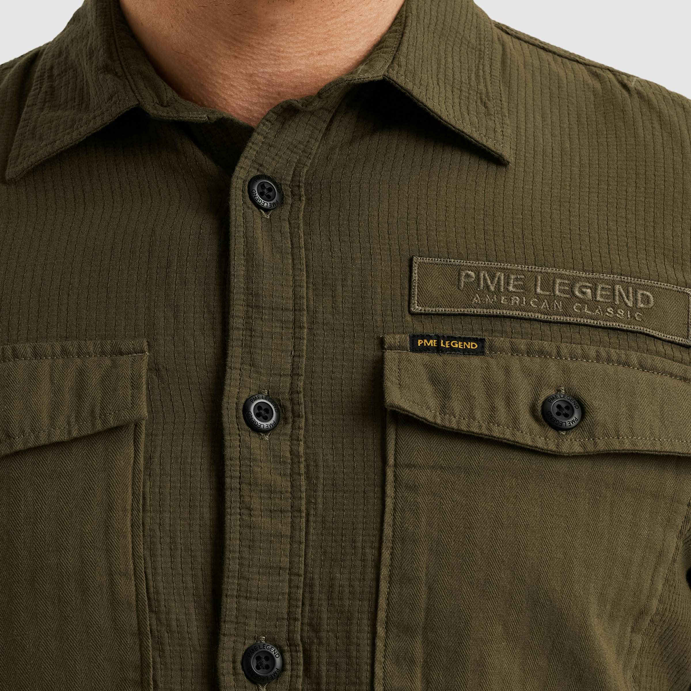 PME LEGEND Langarmhemd, mit Logo Stickerei