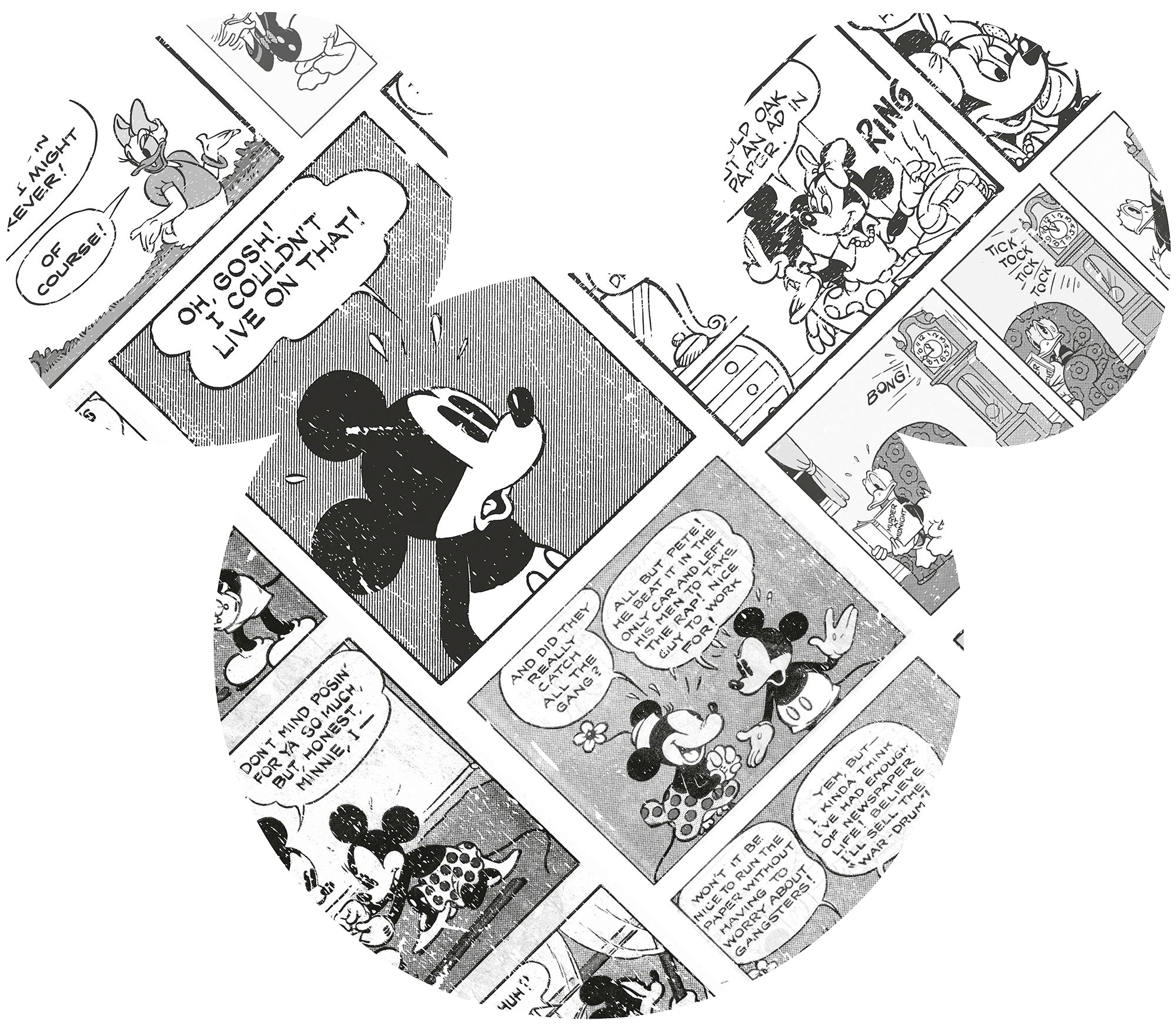 Vliestapete »Mickey Head Comic Cartoon«, 125x125 cm (Breite x Höhe), rund und...