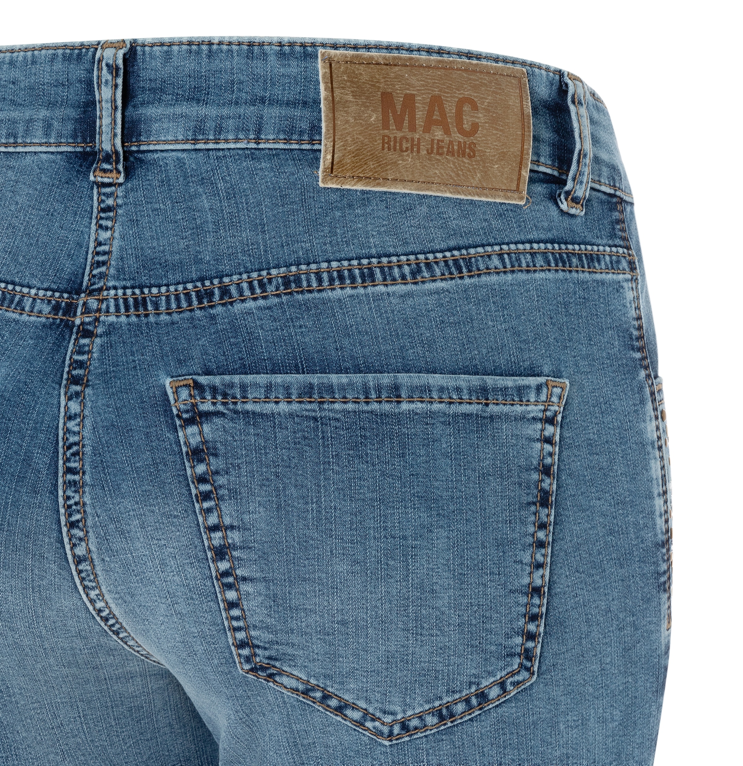 MAC Slim-fit-Jeans »RICH SLIM 7/8 flower« mit Schmucksteinen