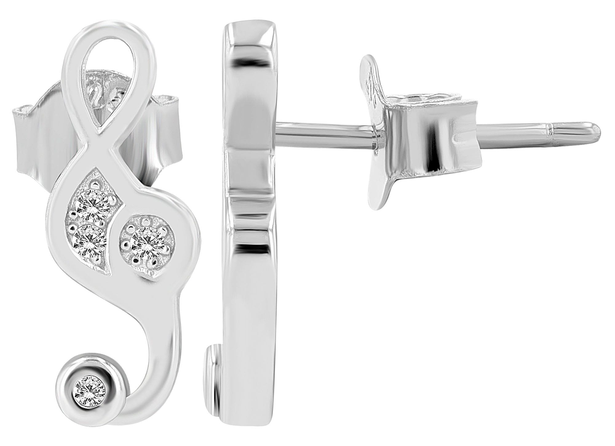Adelia´s Paar Ohrstecker »Damen Ohrringe ¿ Ohrstecker Schlüssel aus 925 Silber mit Zirkonia«